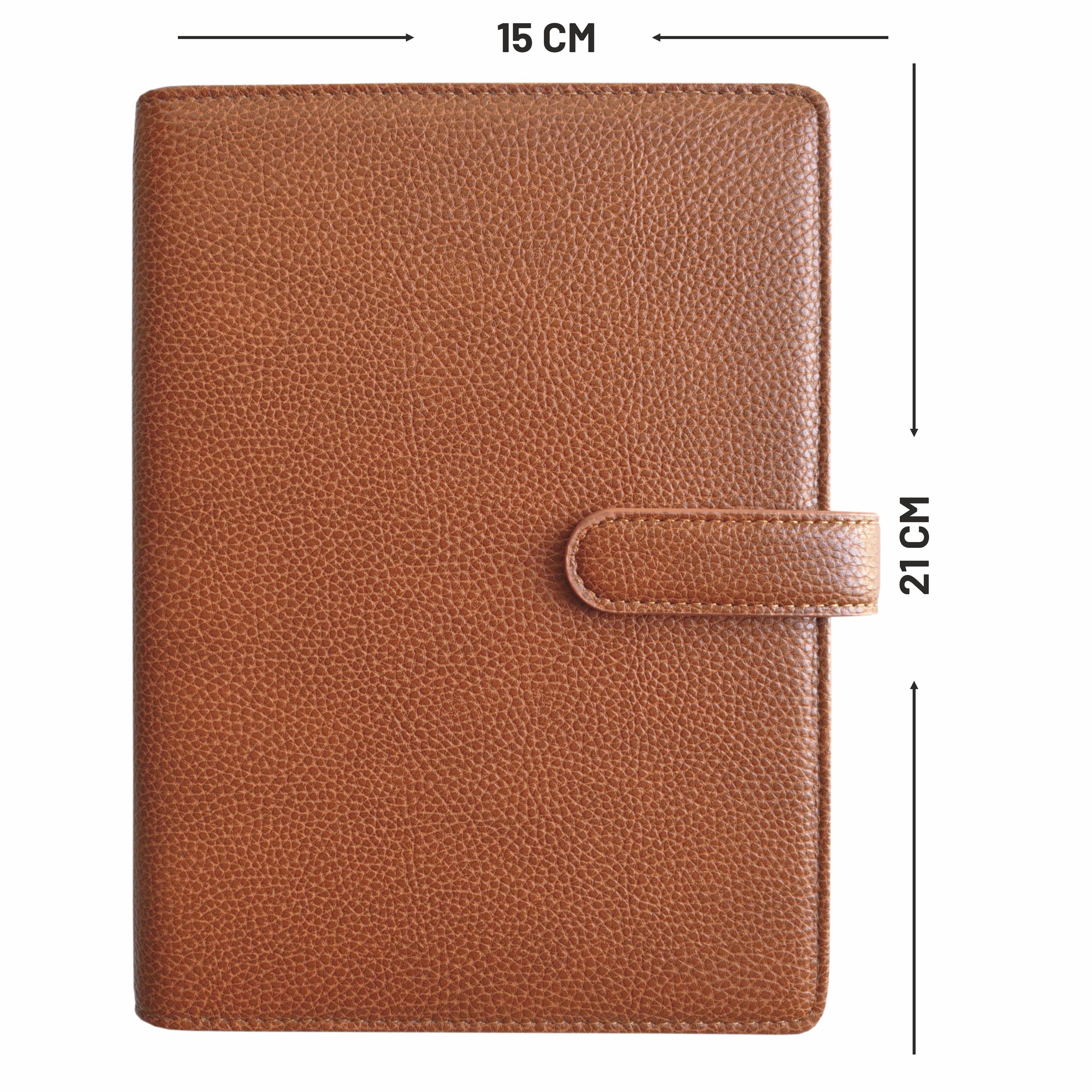 Anupam Prox Journal A5 | 120 Pages | College Ruled Notebook | 100 Gsm Paper | Leather PU Cover Notebook Magnetic Loop Closure with Multipurpose Pockets | for Writing, Planning Notebooks
