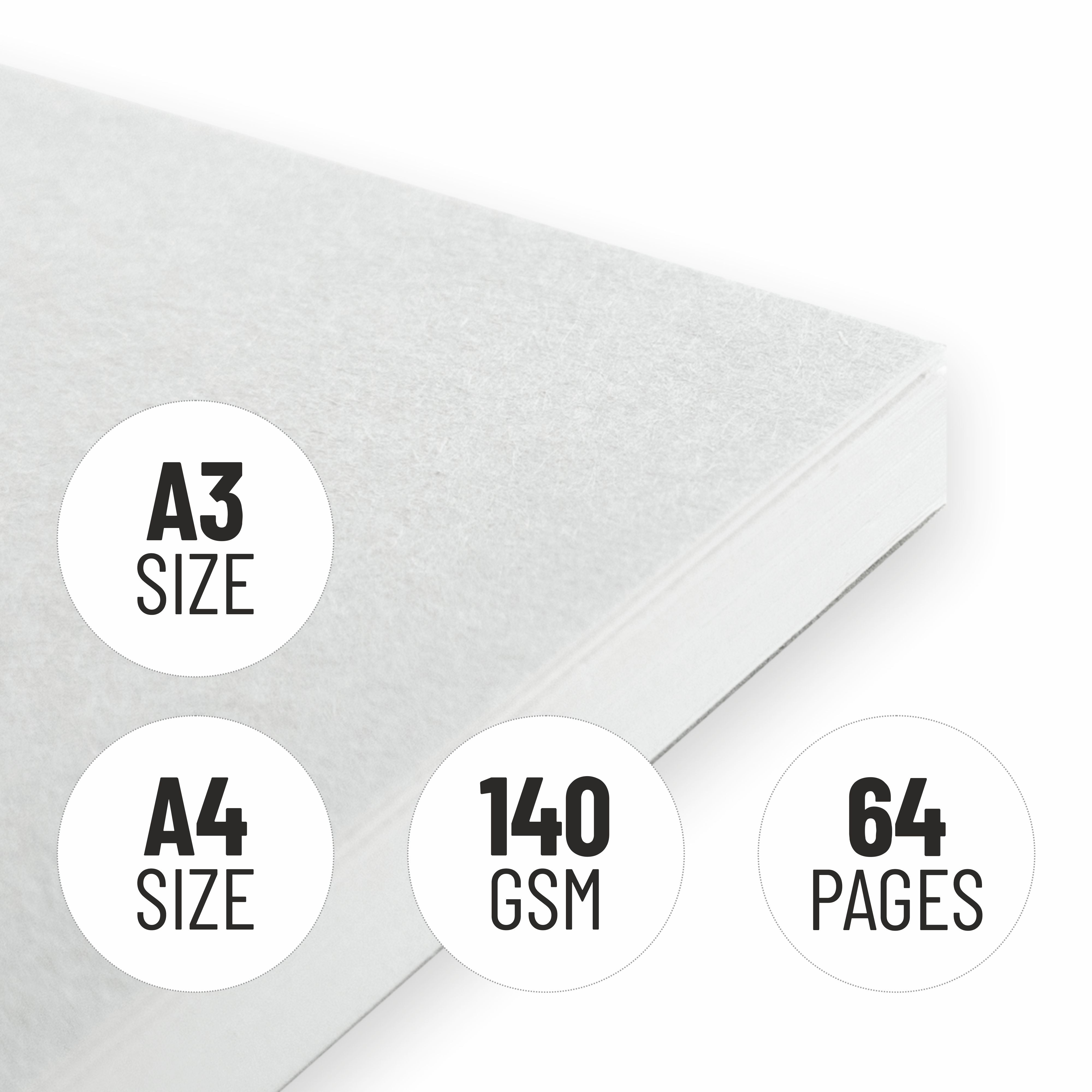 Anupam Pro Sketcher Drawing Book with Butter Paper Pages Spiral-Bound Sketchpad 140 GSM for Artists, Kids & Professionals (32 Sheets, 64 Pages)