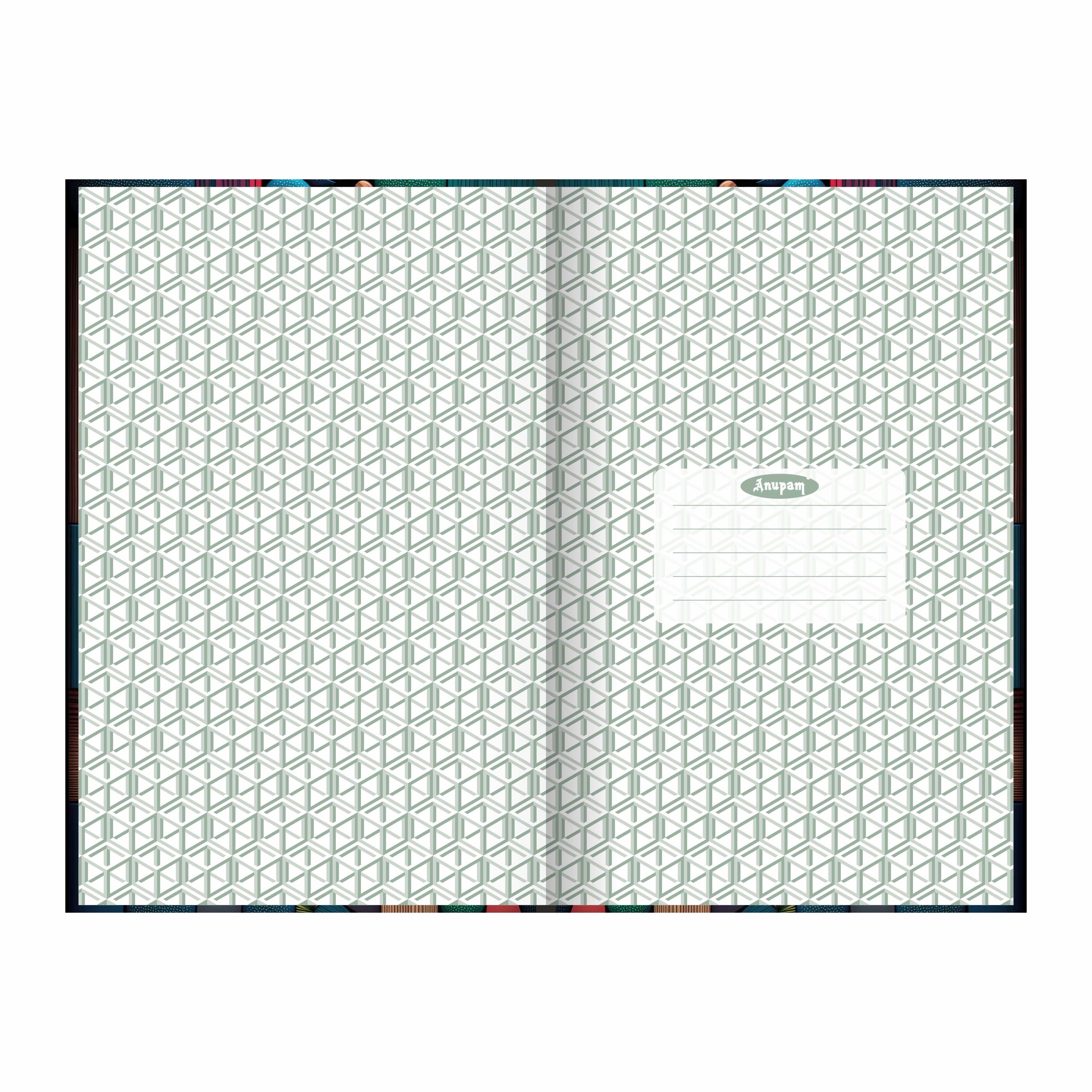 Anupam Rangeela Notebook-Hard cover Long Book-Single Line - 80 GSM Paper For Students-Shops-Office