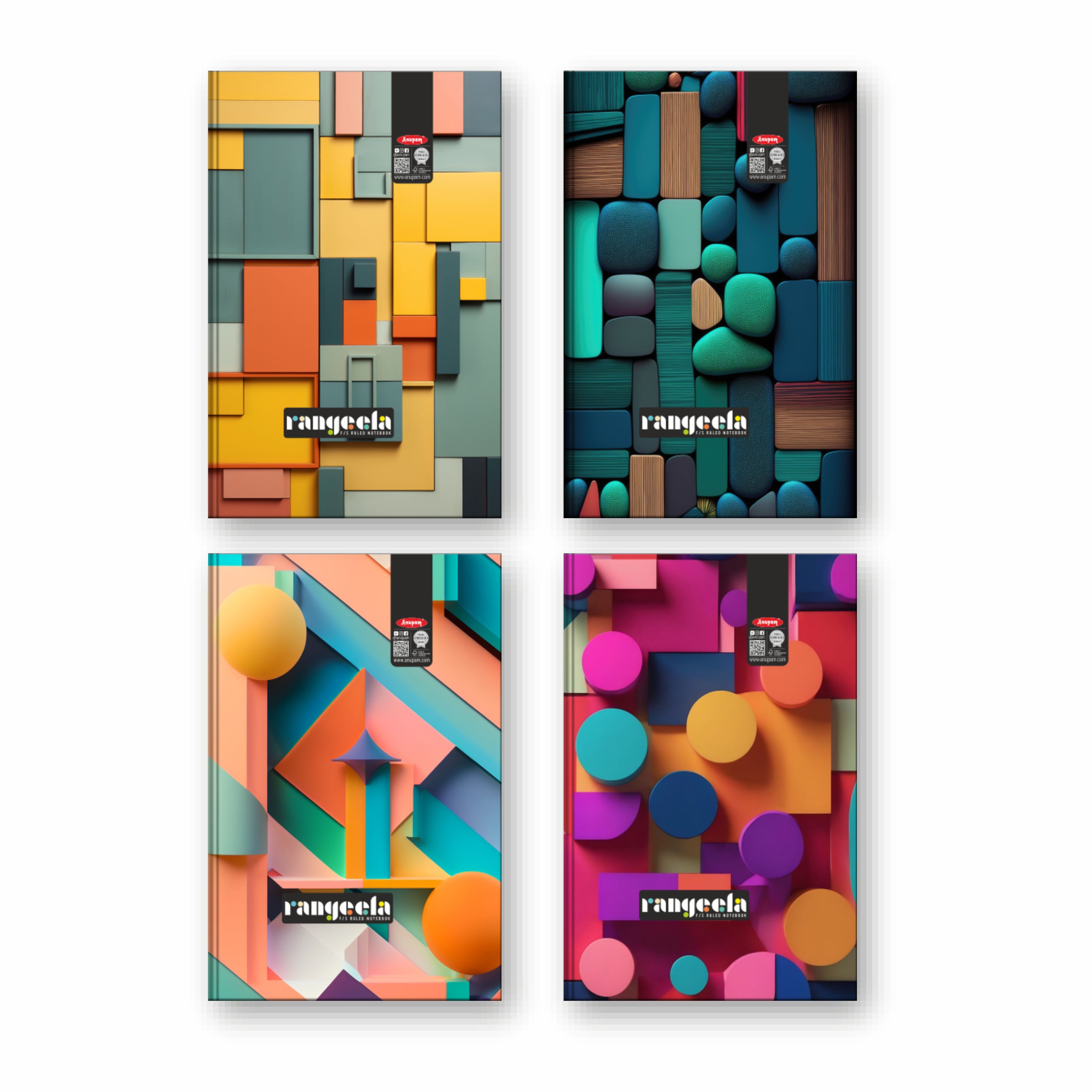 Anupam Rangeela Notebook-Hard cover Long Book-Single Line - 80 GSM Paper For Students-Shops-Office