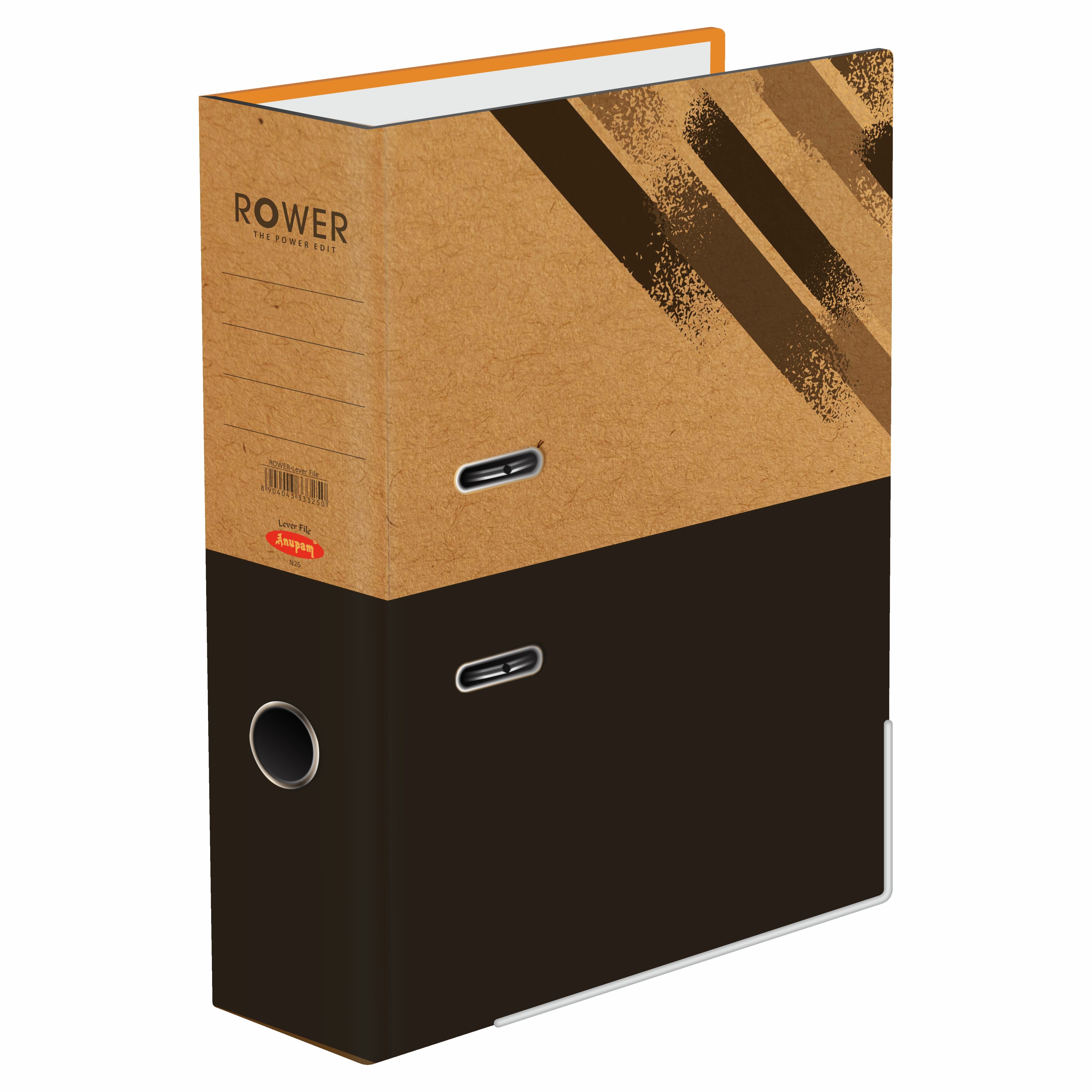 Anupam Rower File | 70mm Spine | Eco-Friendly Office File with 180° Opening – N25 F/S Size (Pack of 4)