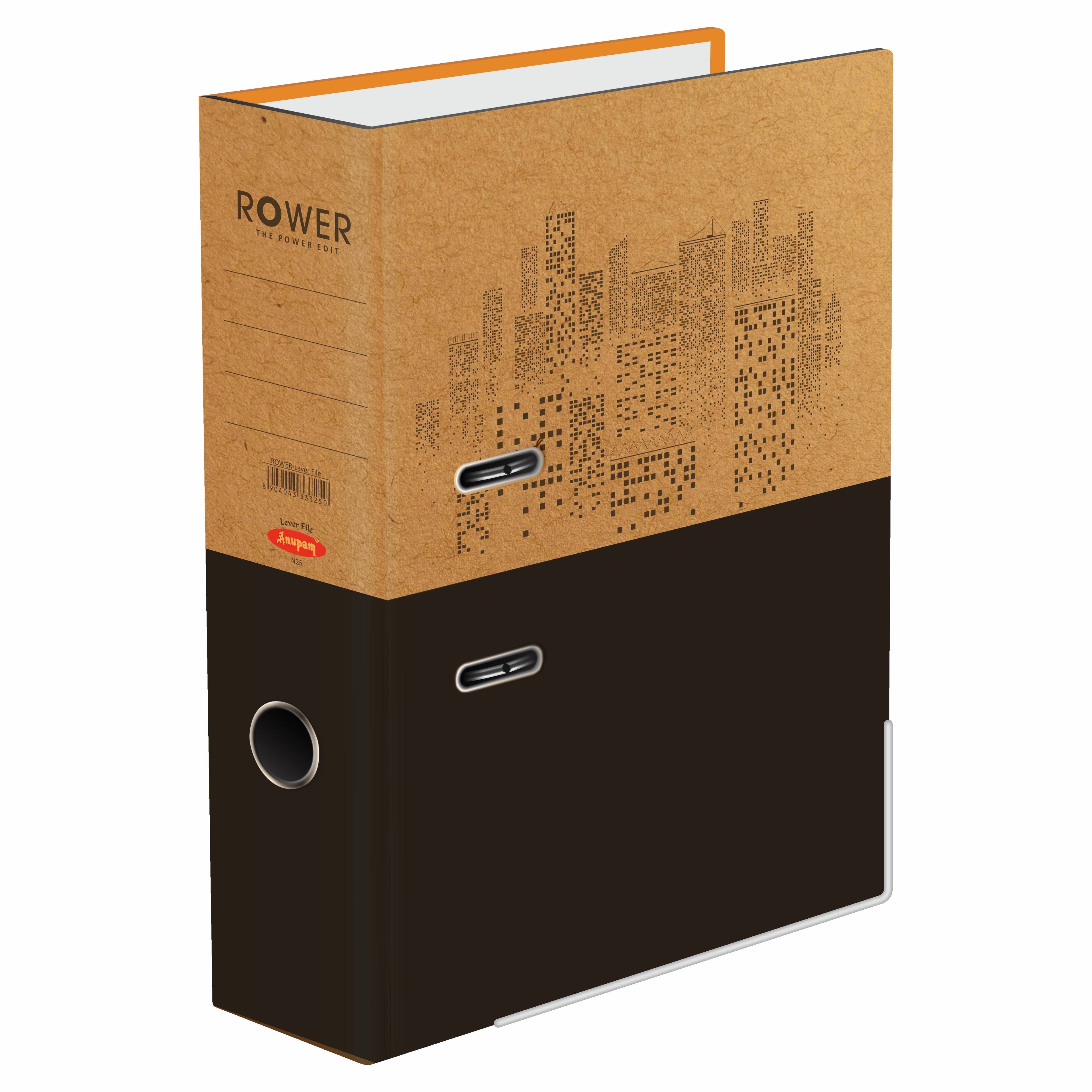 Anupam Rower File | 70mm Spine | Eco-Friendly Office File with 180° Opening – N25 F/S Size (Pack of 4)