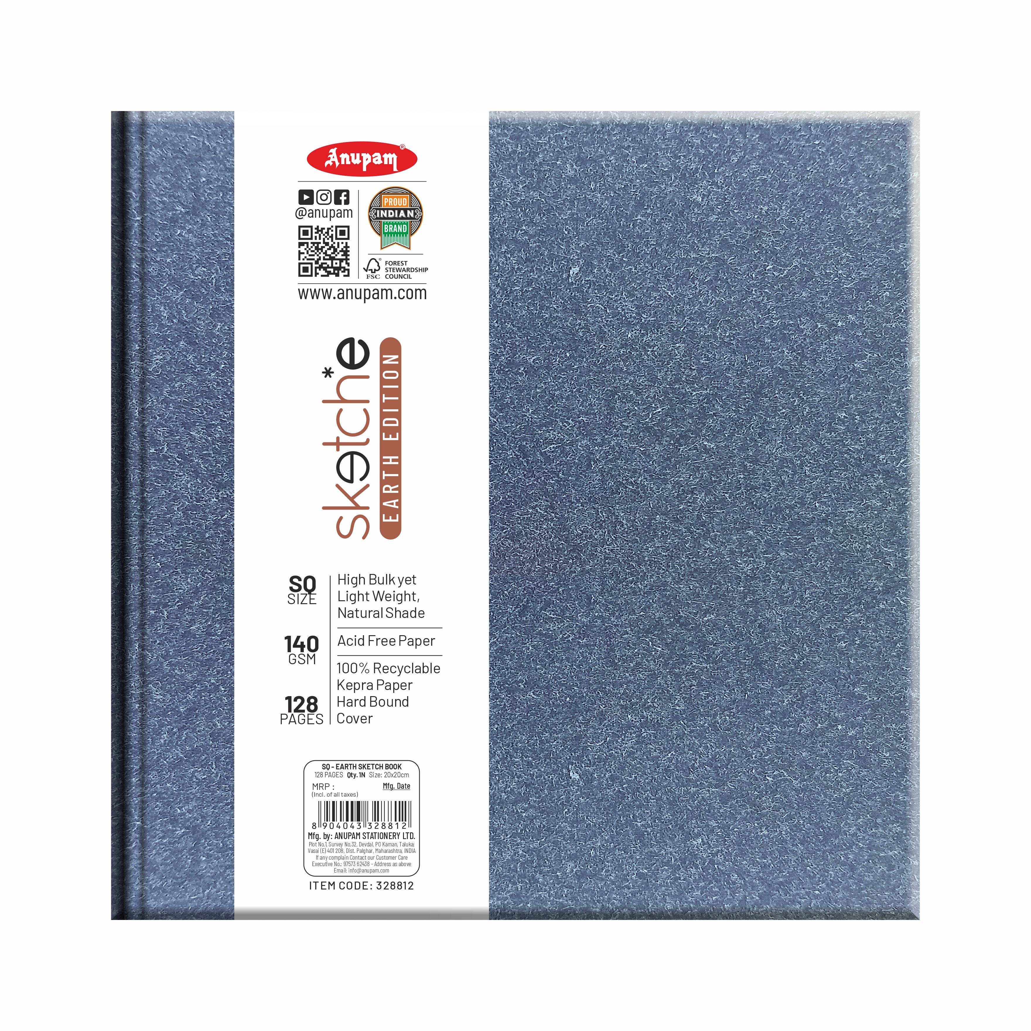 Anupam Earth Sketch-E Drawing Book-Cartridge Paper-100% Recycled Hardbound Book-140GSM