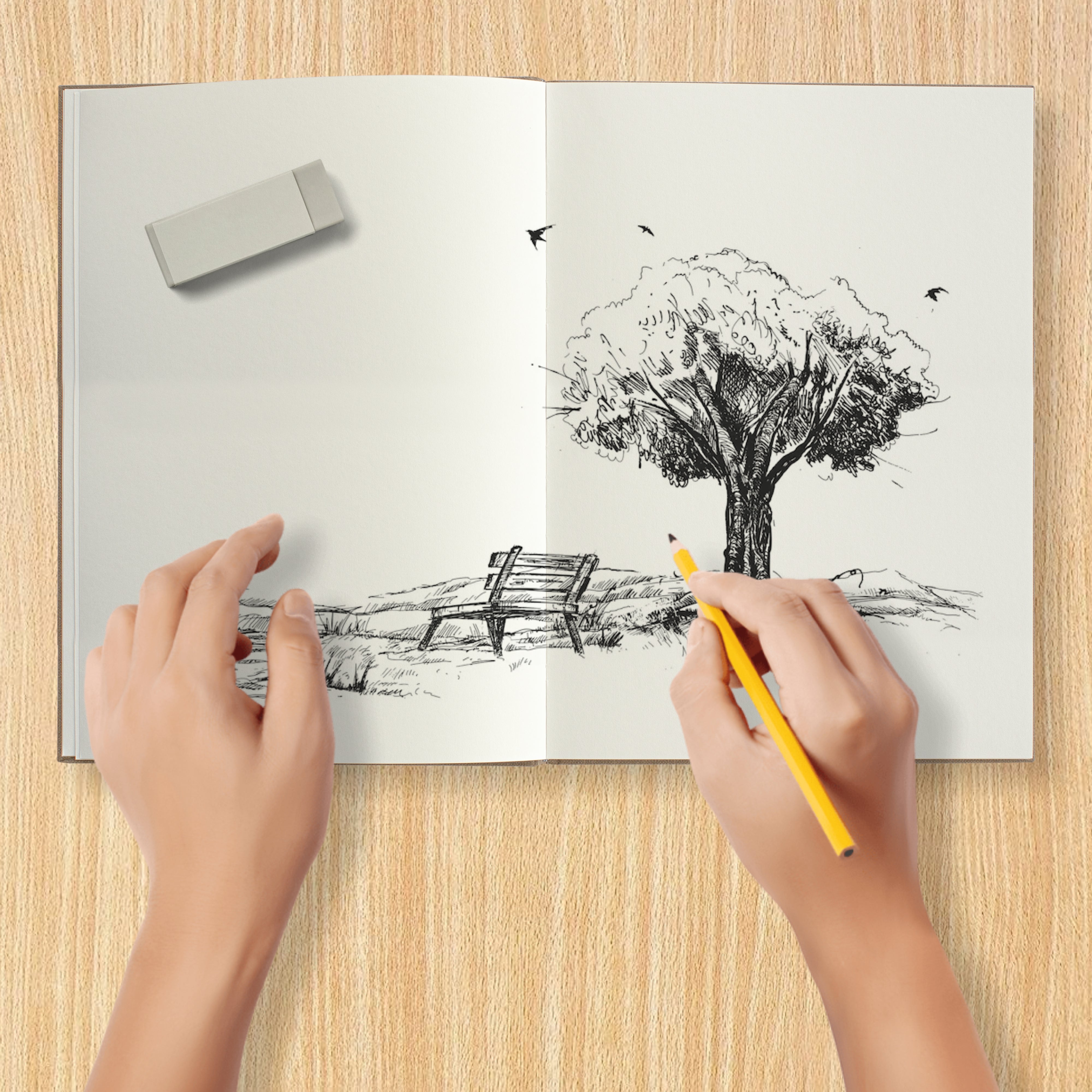 Anupam Sketcho Sota Drawing Book 100% Recycled Hardbound Cove Book - 160 GSM Acid Free 46 Sheets / 92 Pages