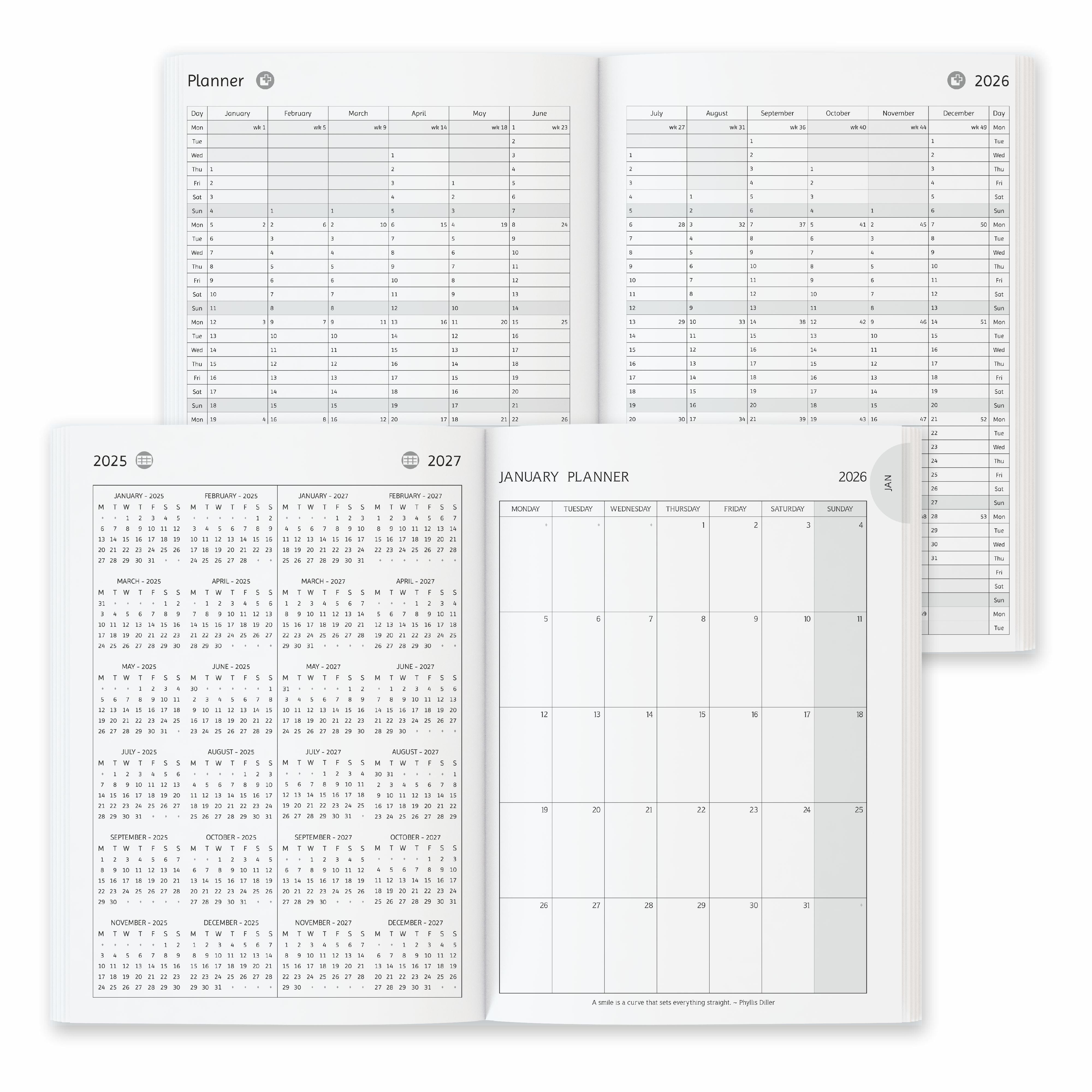 Anupam Bold 2026 Diary with Dates, Daily Planner with Monthly Calendar, 365 Days New Year Diary, PU Cover, Magnetic Flap Closure and Pen Holder Daily Diary for Office