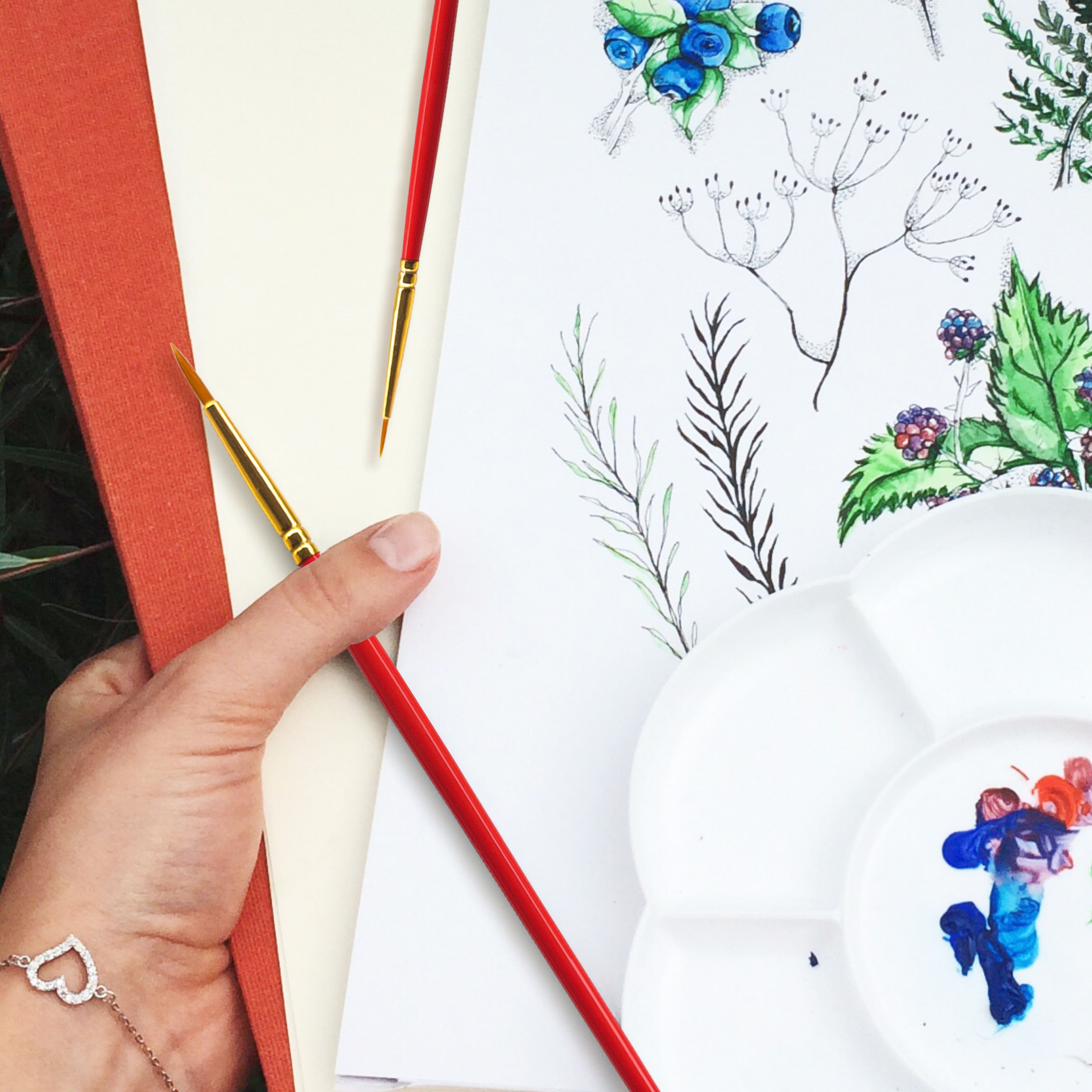 Anupam Round Synthetic Painting Brush Set of 4pc Short Handle Painting Brush for Watercolor,Acrylic & One Stroke Painting (Sr. 31)