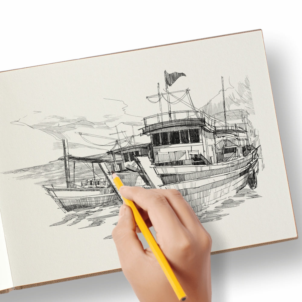 Anupam Sketch-E Khadi (Cover) Cartridge Paper Khadi Textured Hardbound Cover -200 GSM