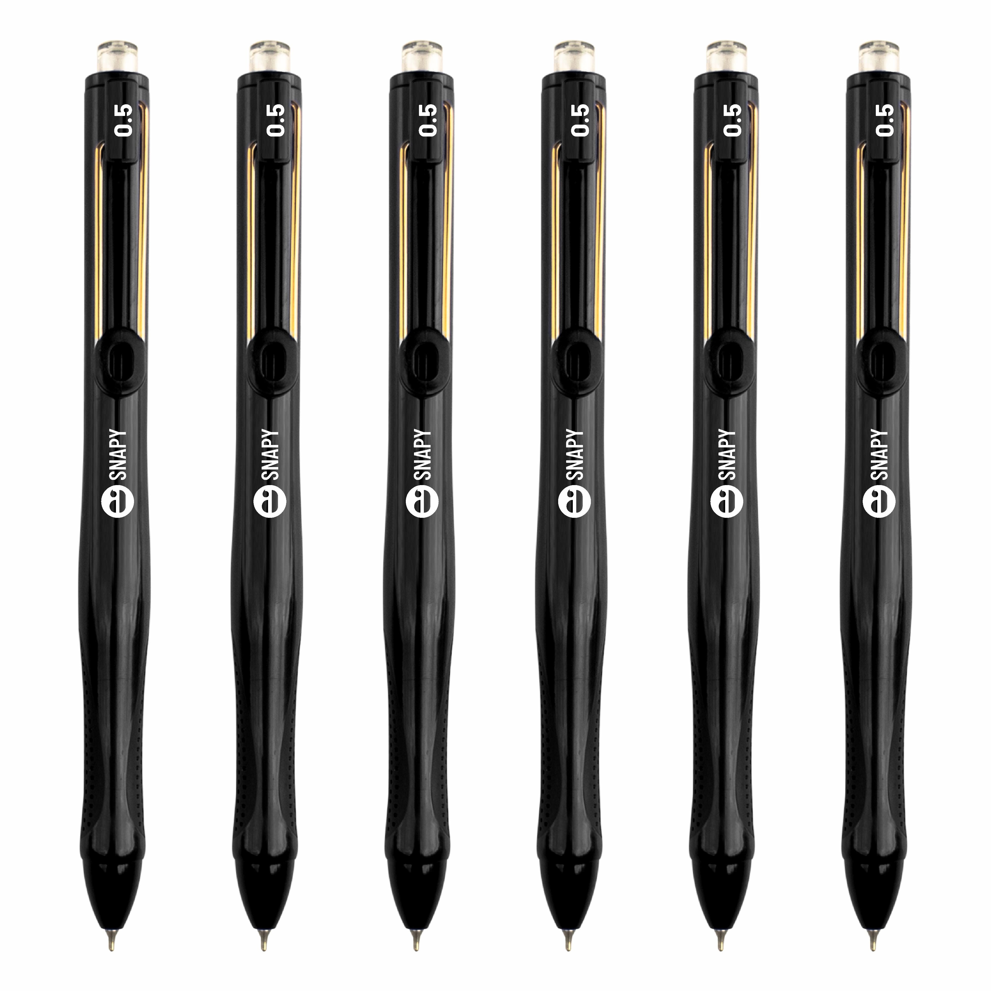Anupam Snapy Gel Pens, Waterproof Quick Dry Ink, 0.5mm Fine Point Retractable Smooth Writing Pens for Journaling, Writing Gel Pen