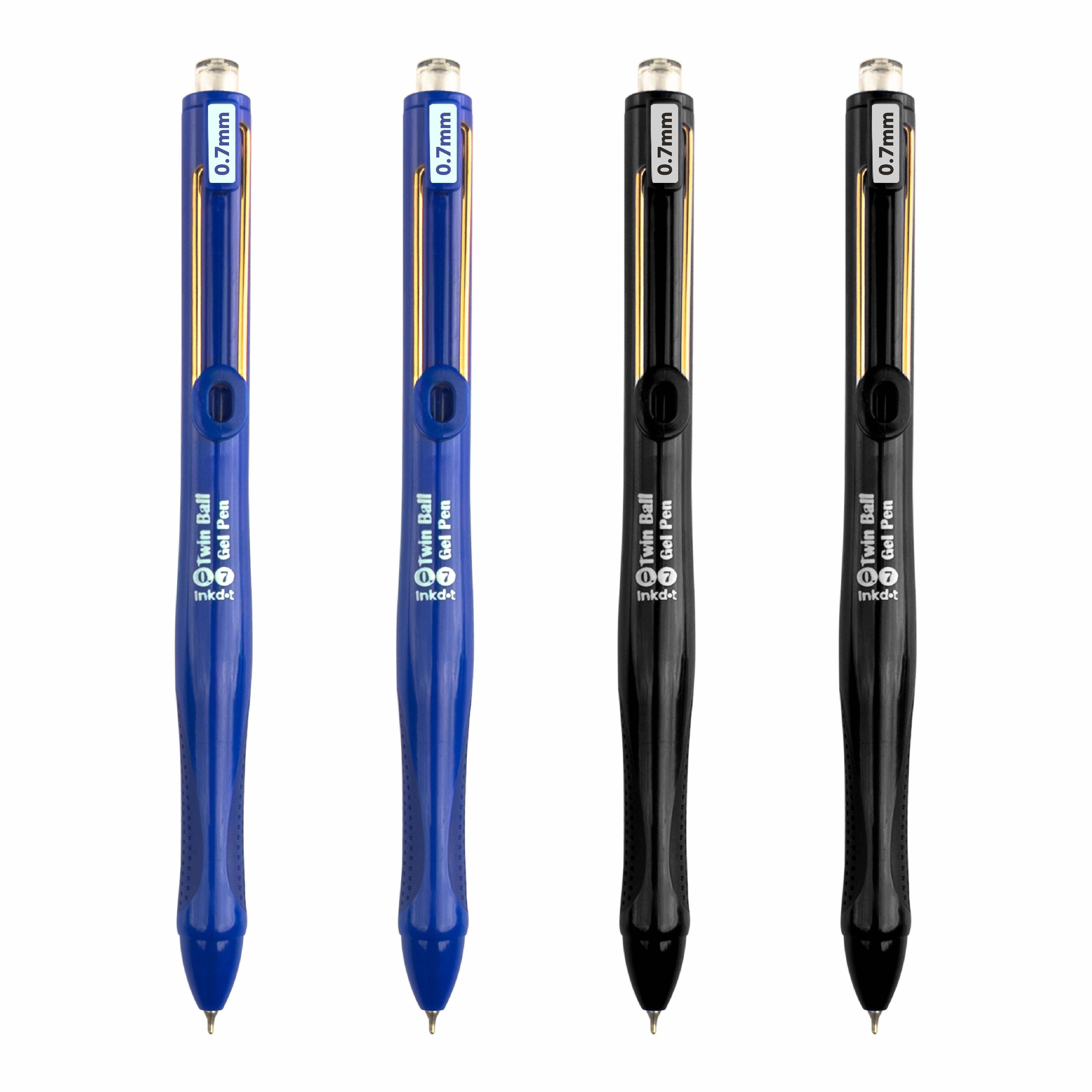 Anupam Snapy Blue Gel Pens, Waterproof Quick Dry Blue Ink, 0.7mm Fine Point Retractable Smooth Writing Pens
