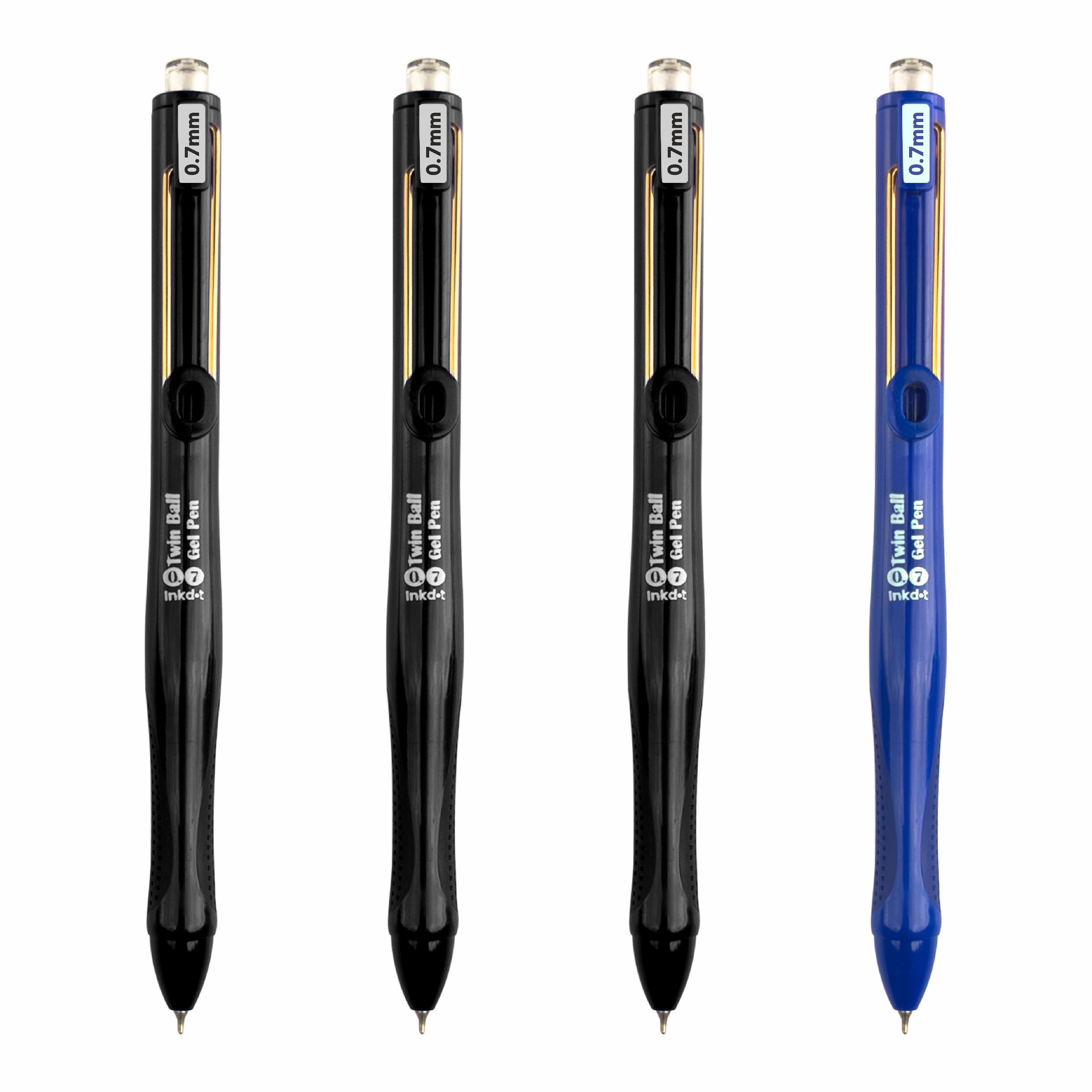 Anupam Snapy Blue Gel Pens, Waterproof Quick Dry Blue Ink, 0.7mm Fine Point Retractable Smooth Writing Pens