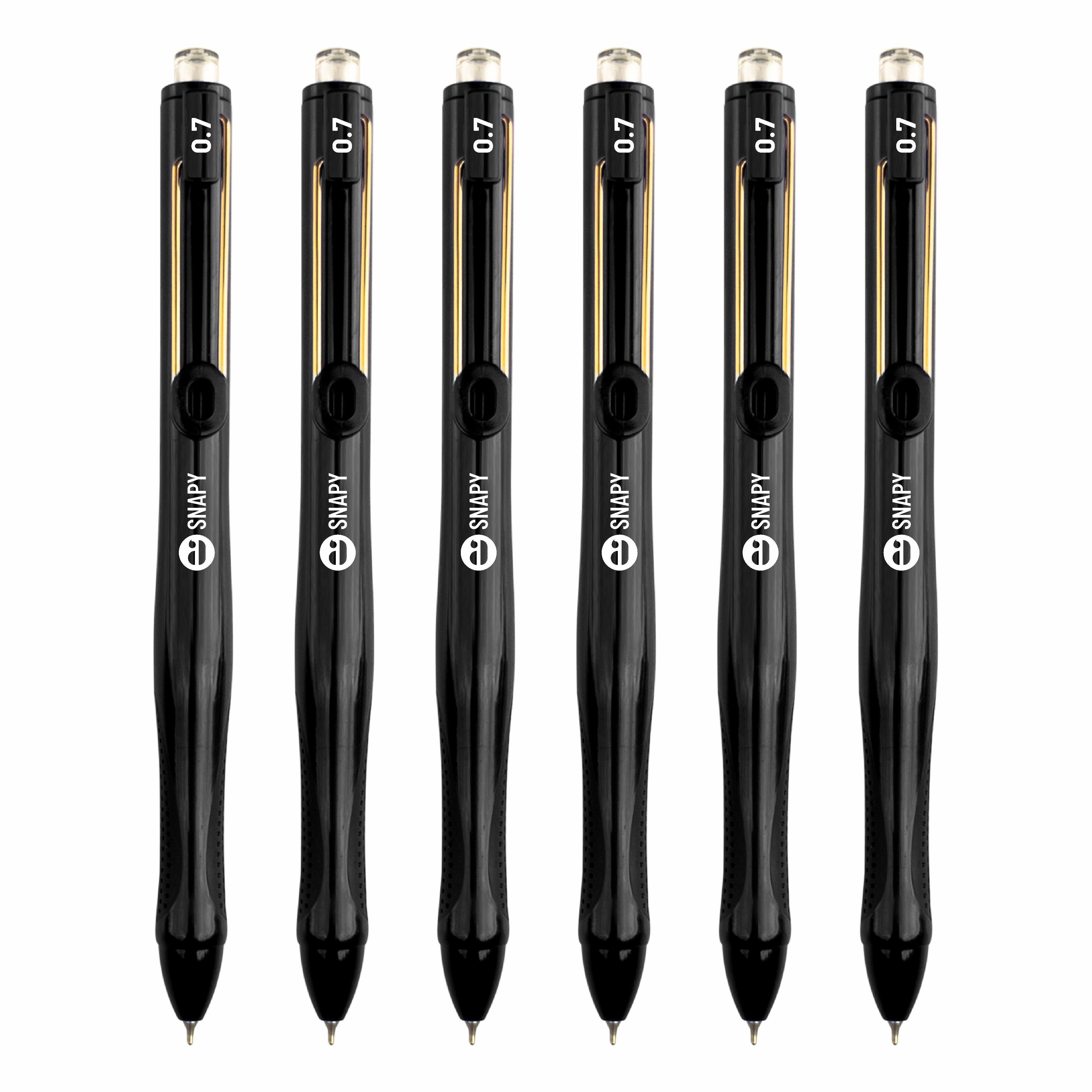Anupam Snapy Gel Pens, Waterproof Quick Dry Ink, 0.7mm Fine Point Retractable Smooth Writing Pens