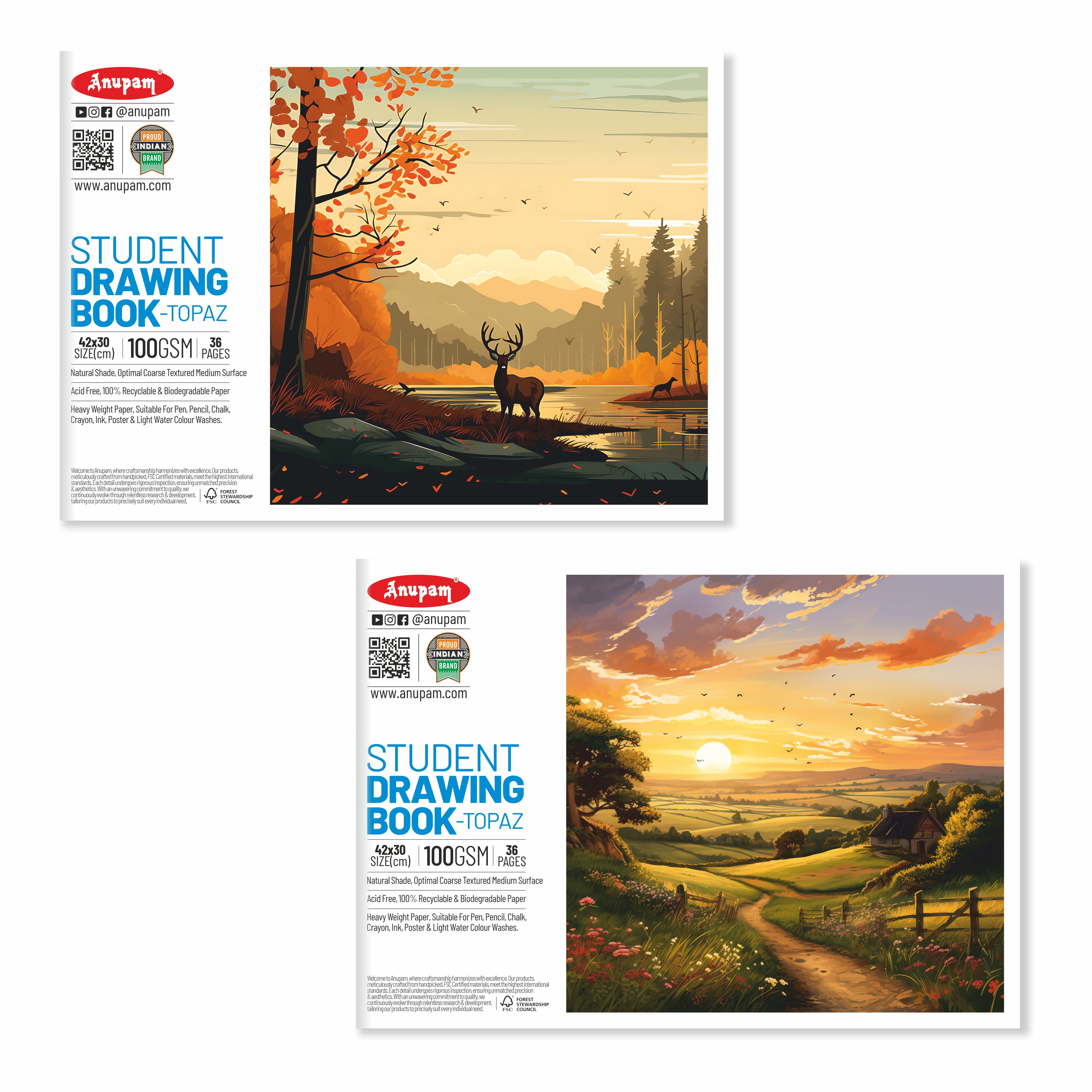 Anupam Student Drawing Book (For Kids) Pack