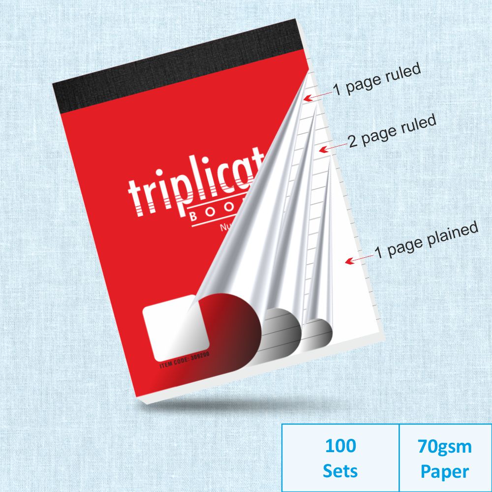Anupam Triplicate Book with Carbon & Index Ruled Sheets Pad for Replicate-Record-Organize and Work Order Receipt Book