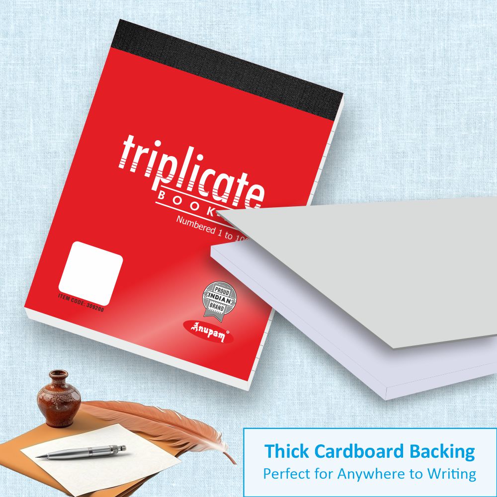 Anupam Triplicate Book with Carbon & Index Ruled Sheets Pad for Replicate-Record-Organize and Work Order Receipt Book