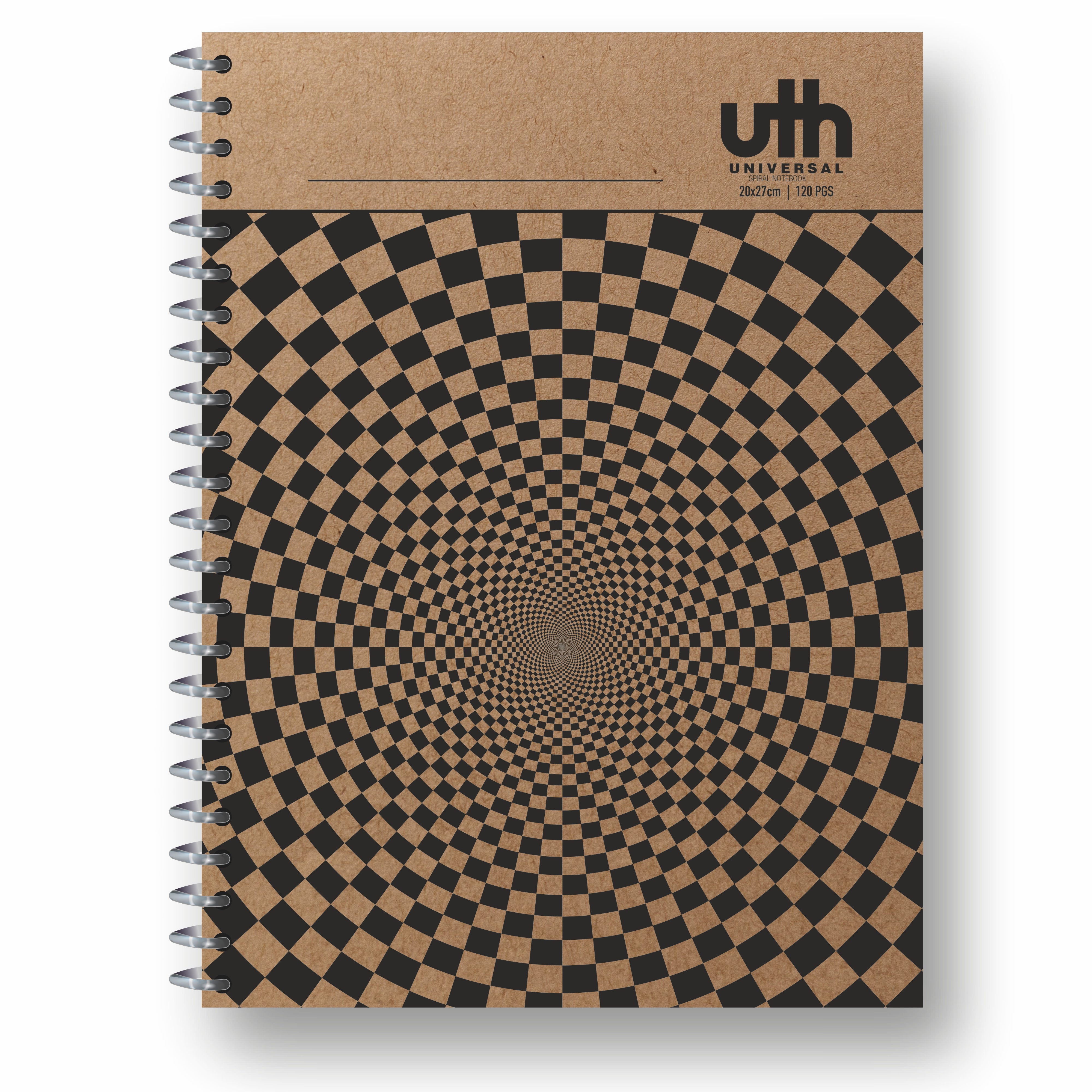 Anupam UTH Kraft Notebook-College Ruled/Plain Spiral Subject Notebook for School-Office, Writing Journal 22x27cm - 120 Pages - 70 GSM (Pack of 2)