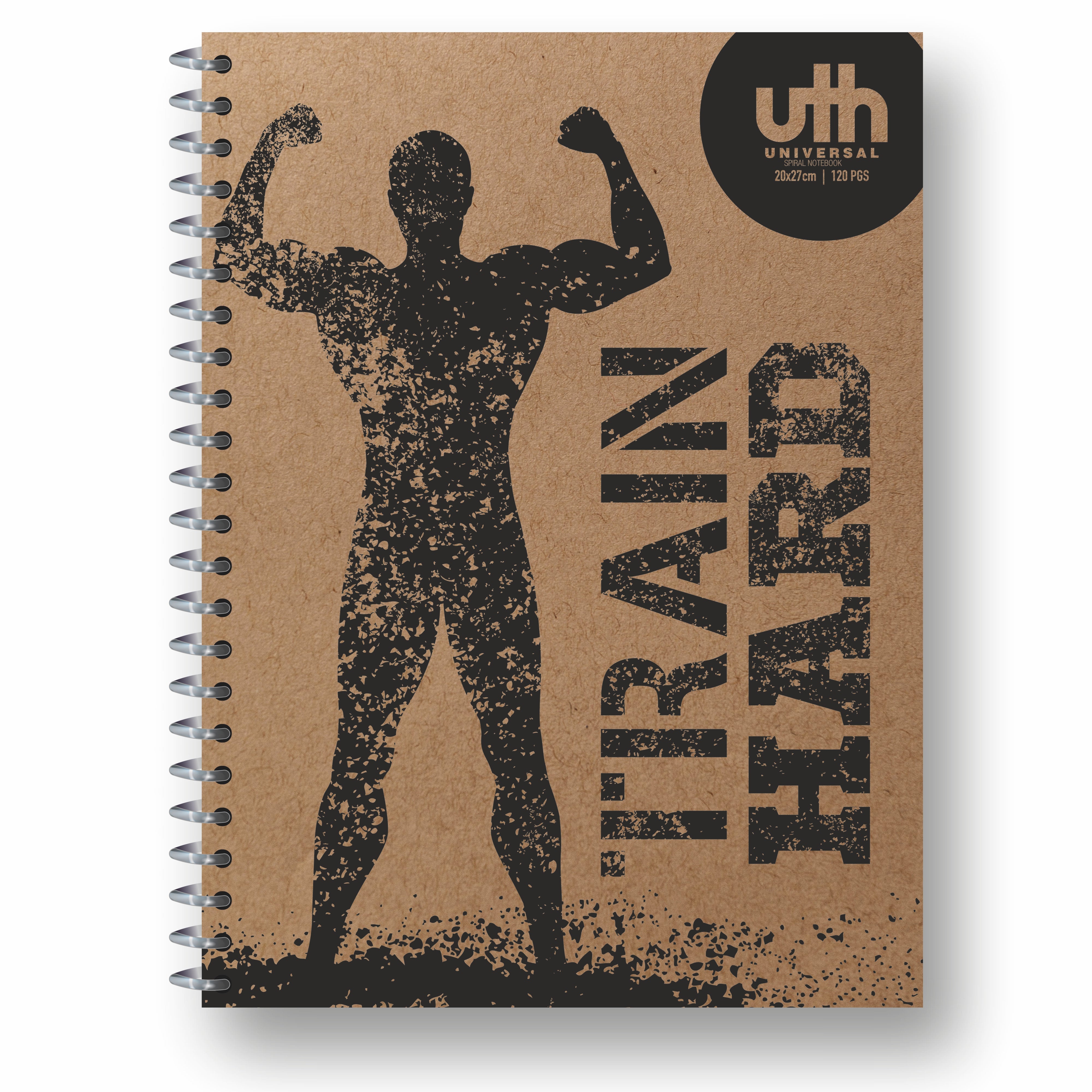 Anupam UTH Kraft Notebook-College Ruled/Plain Spiral Subject Notebook for School-Office, Writing Journal 22x27cm - 120 Pages - 70 GSM (Pack of 2)