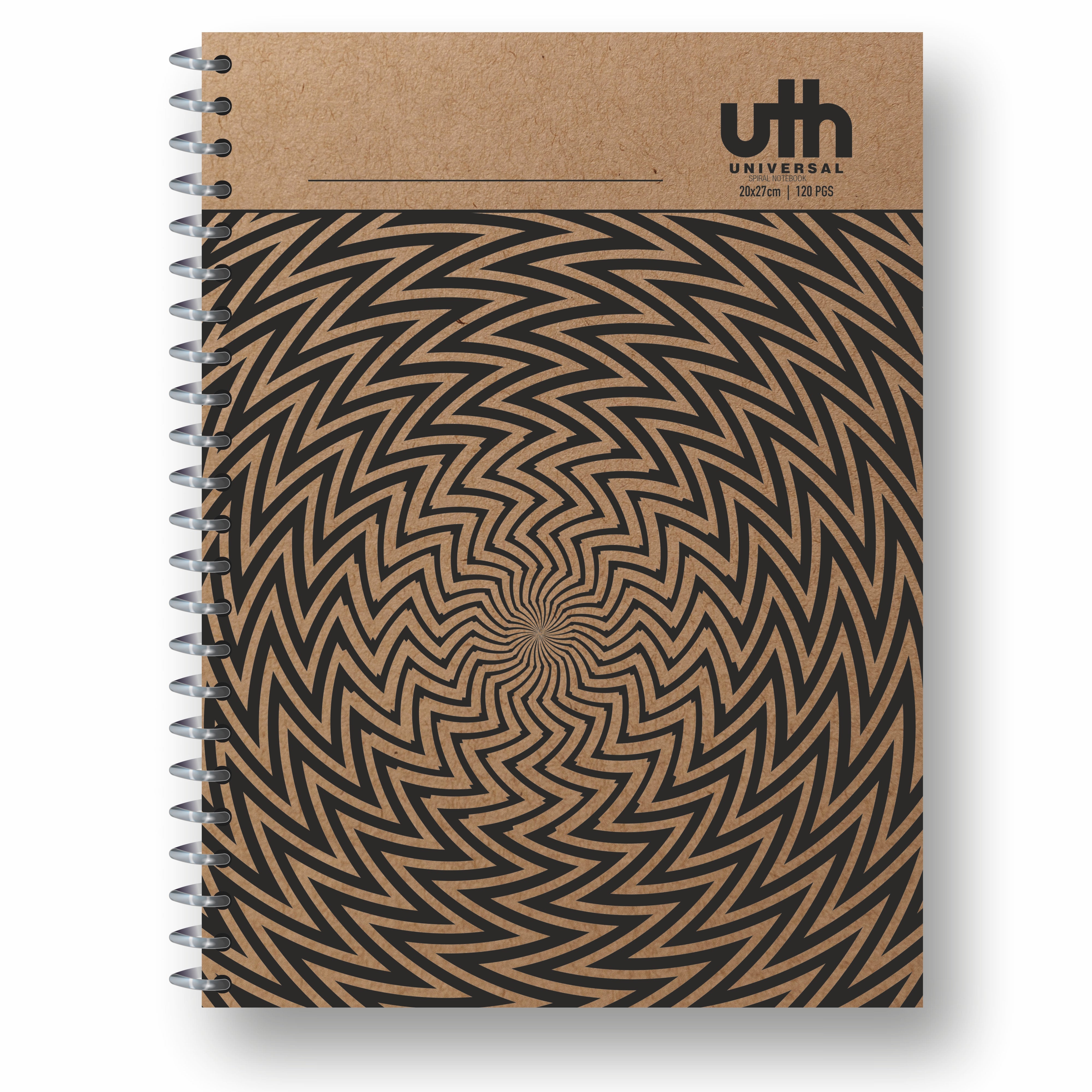 Anupam UTH Kraft Notebook-College Ruled/Plain Spiral Subject Notebook for School-Office, Writing Journal 22x27cm - 120 Pages - 70 GSM (Pack of 2)