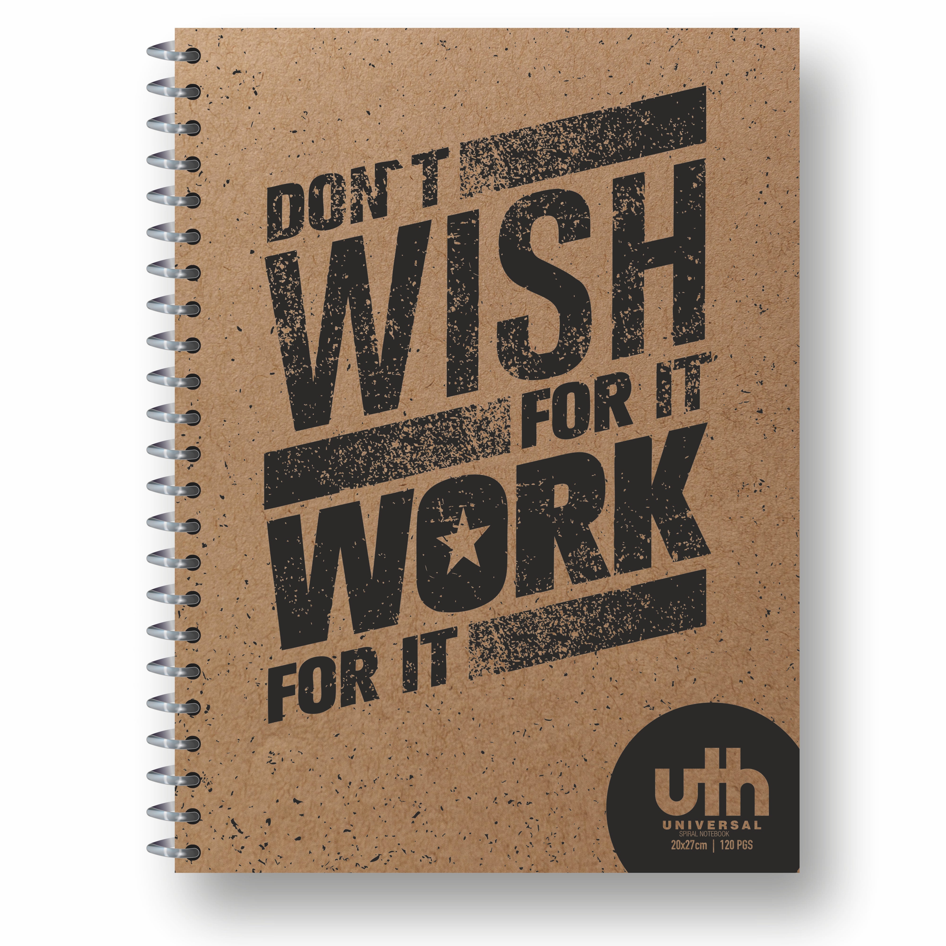 Anupam UTH Kraft Notebook-College Ruled/Plain Spiral Subject Notebook for School-Office, Writing Journal 22x27cm - 120 Pages - 70 GSM (Pack of 2)