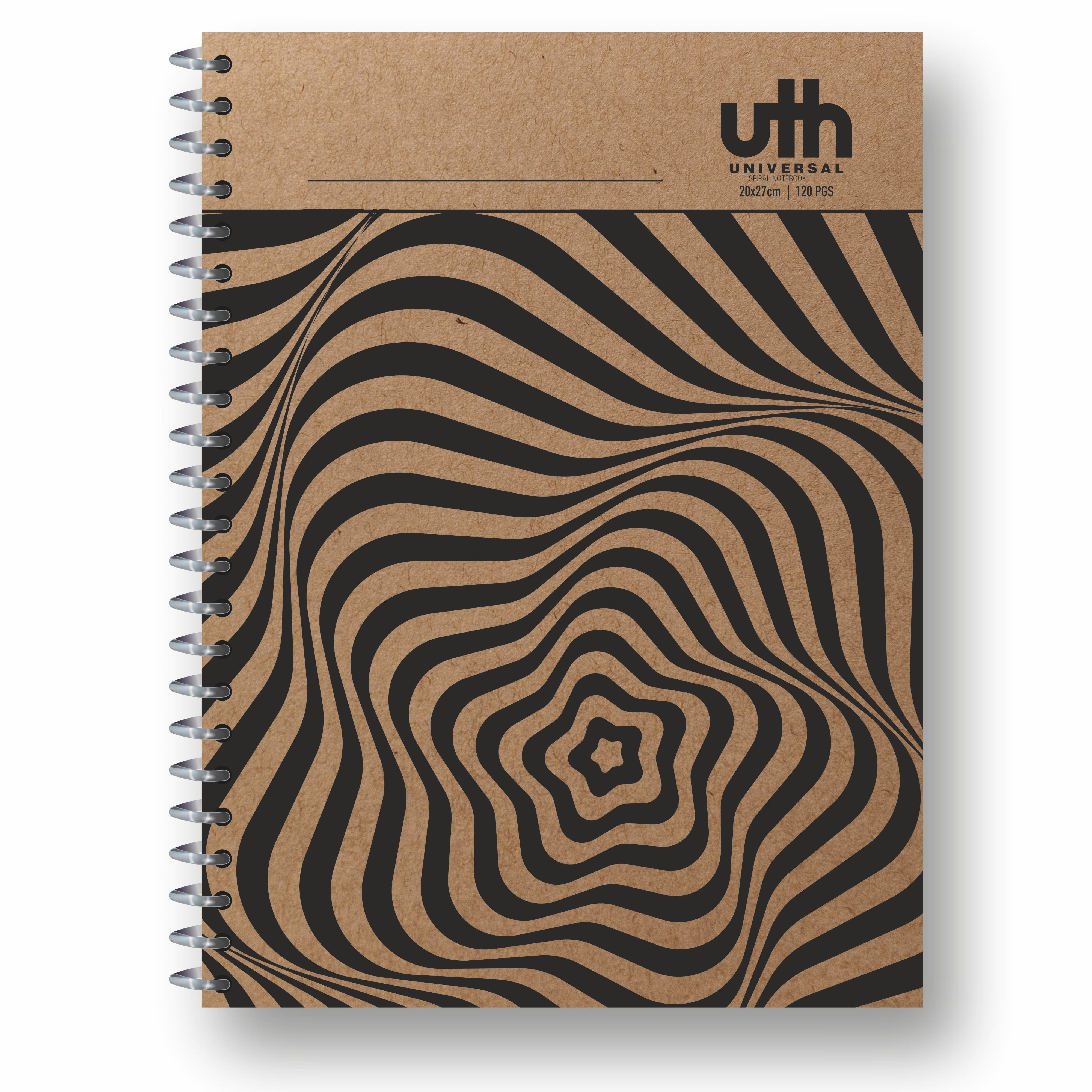 Anupam UTH Kraft Notebook-College Ruled/Plain Spiral Subject Notebook for School-Office, Writing Journal 22x27cm - 120 Pages - 70 GSM (Pack of 2)