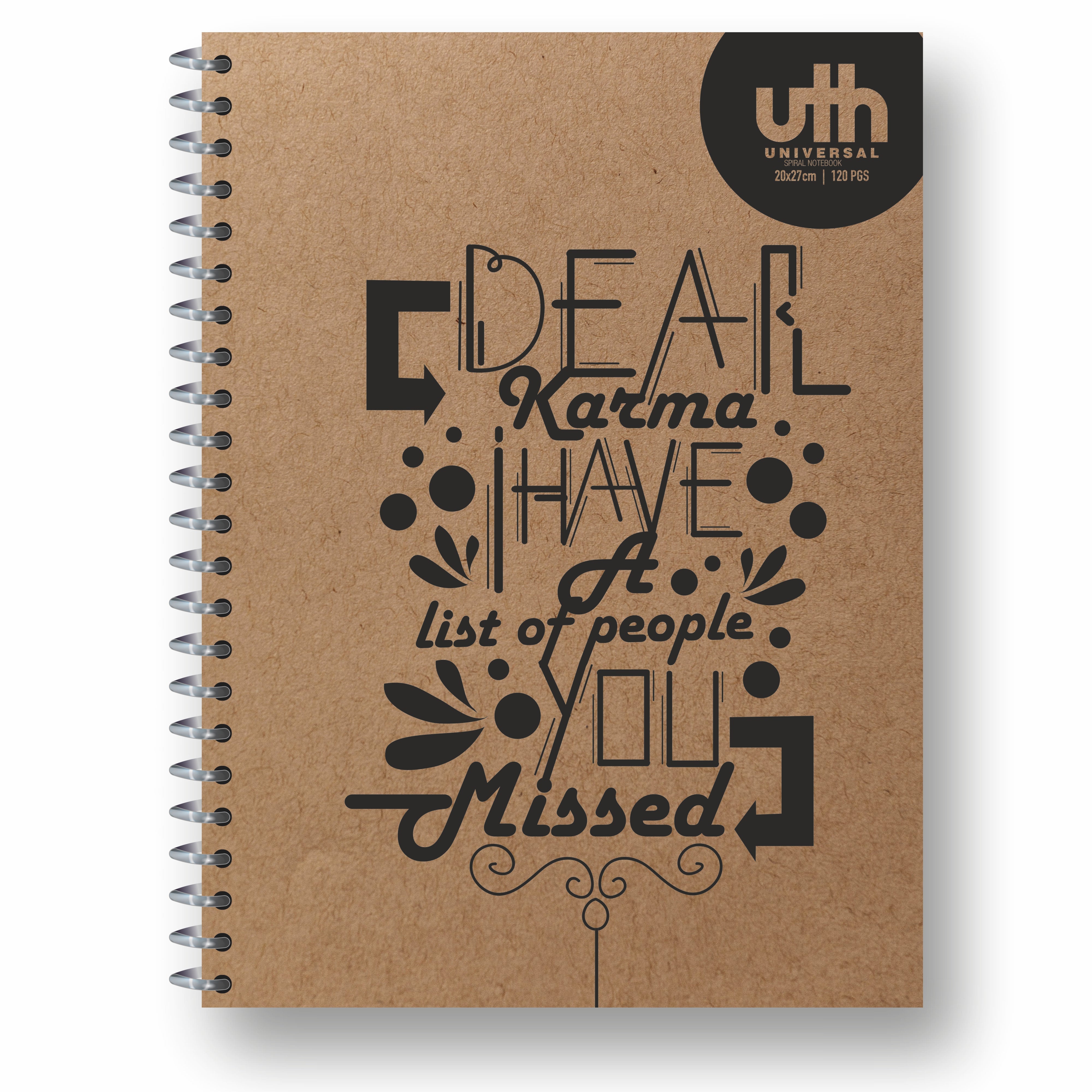 Anupam UTH Kraft Notebook-College Ruled/Plain Spiral Subject Notebook for School-Office, Writing Journal 22x27cm - 120 Pages - 70 GSM (Pack of 2)