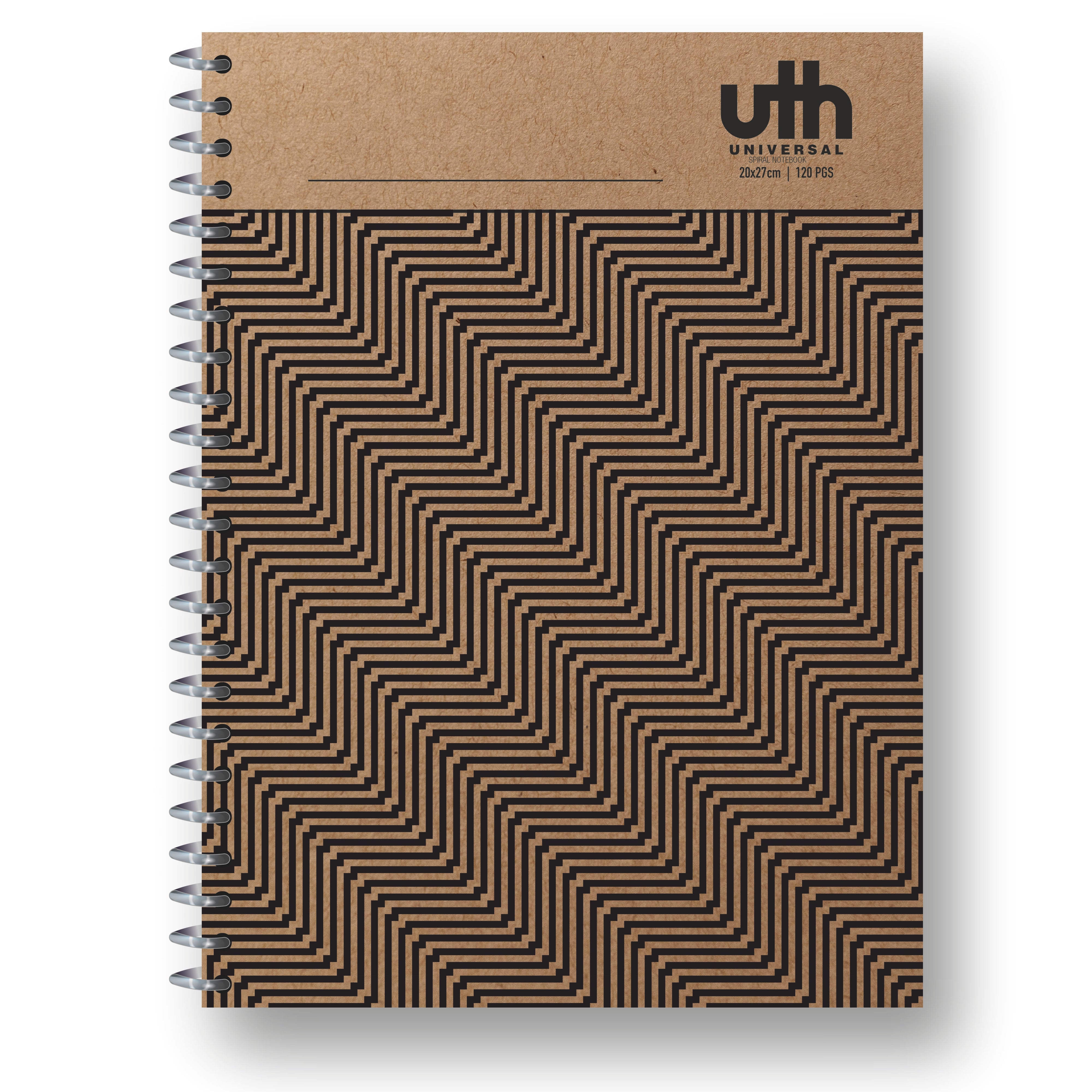 Anupam UTH Kraft Notebook-College Ruled/Plain Spiral Subject Notebook for School-Office, Writing Journal 22x27cm - 120 Pages - 70 GSM (Pack of 2)