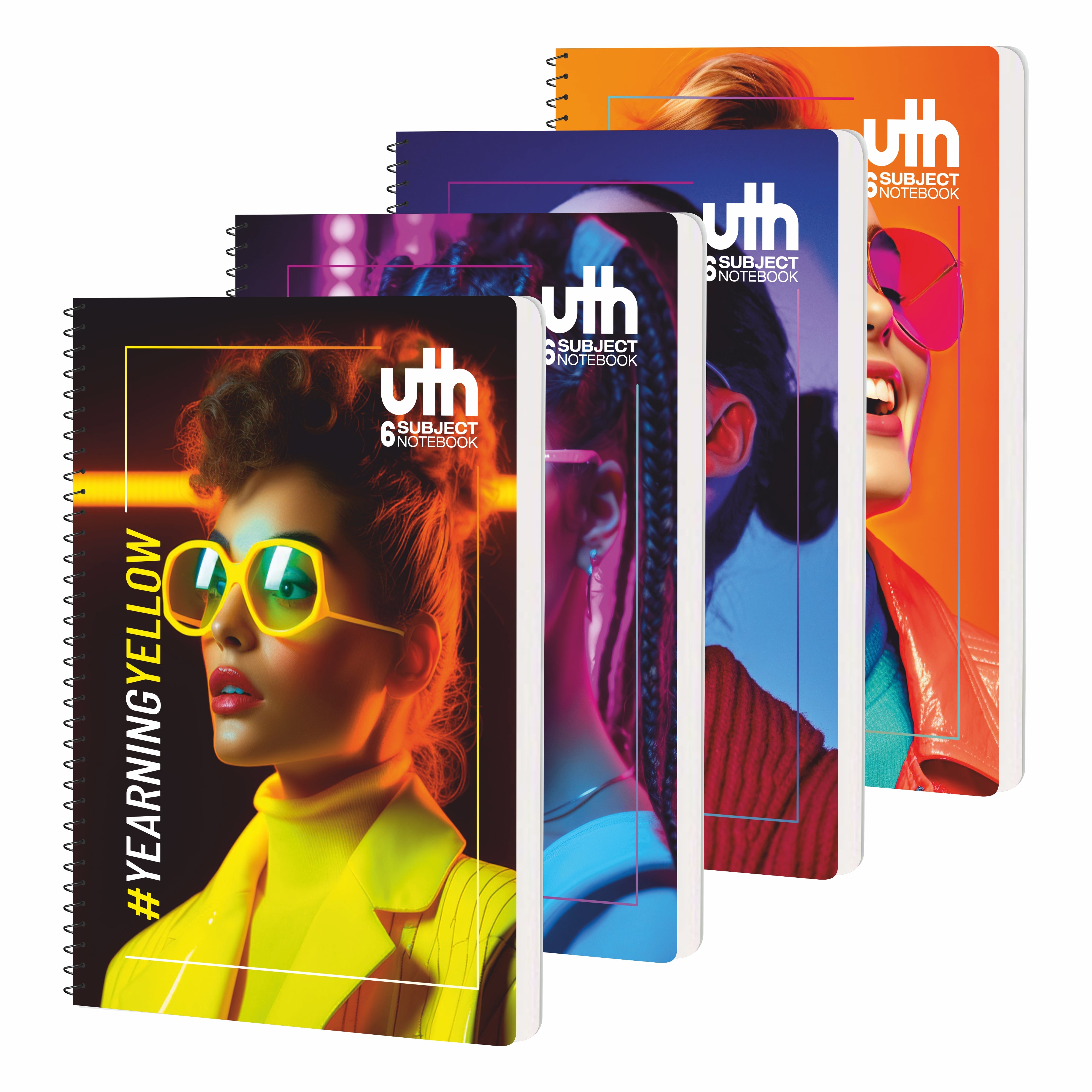 Anupam UTH Notebook – 300 Pages College Ruled/Plain Spiral 6 subject Notebook 70 GSM for Work-School Supplies-Office and Writing Journal – 22x27 cm