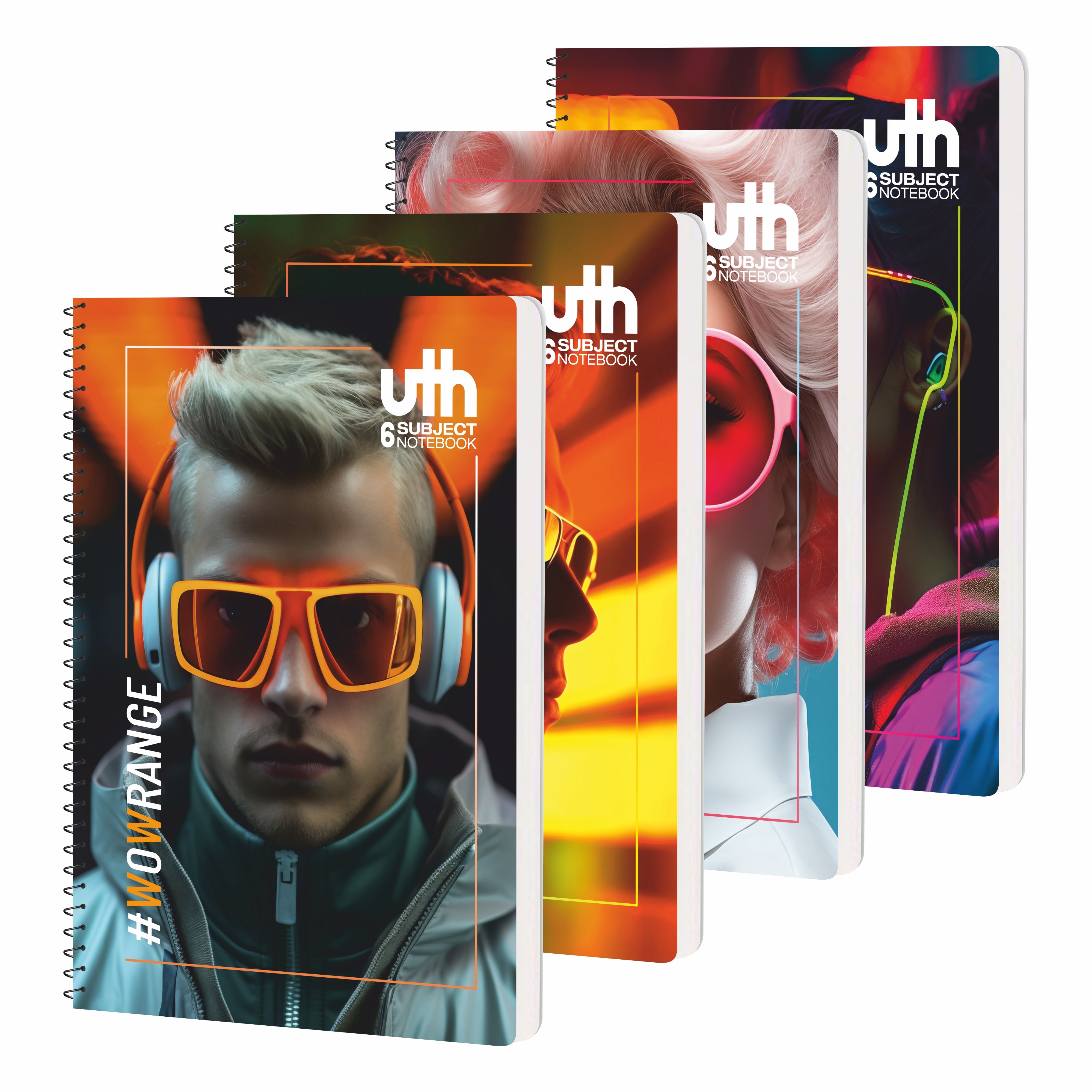 Anupam UTH Notebook – 300 Pages College Ruled/Plain Spiral 6 subject Notebook 70 GSM for Work-School Supplies-Office and Writing Journal – 22x27 cm