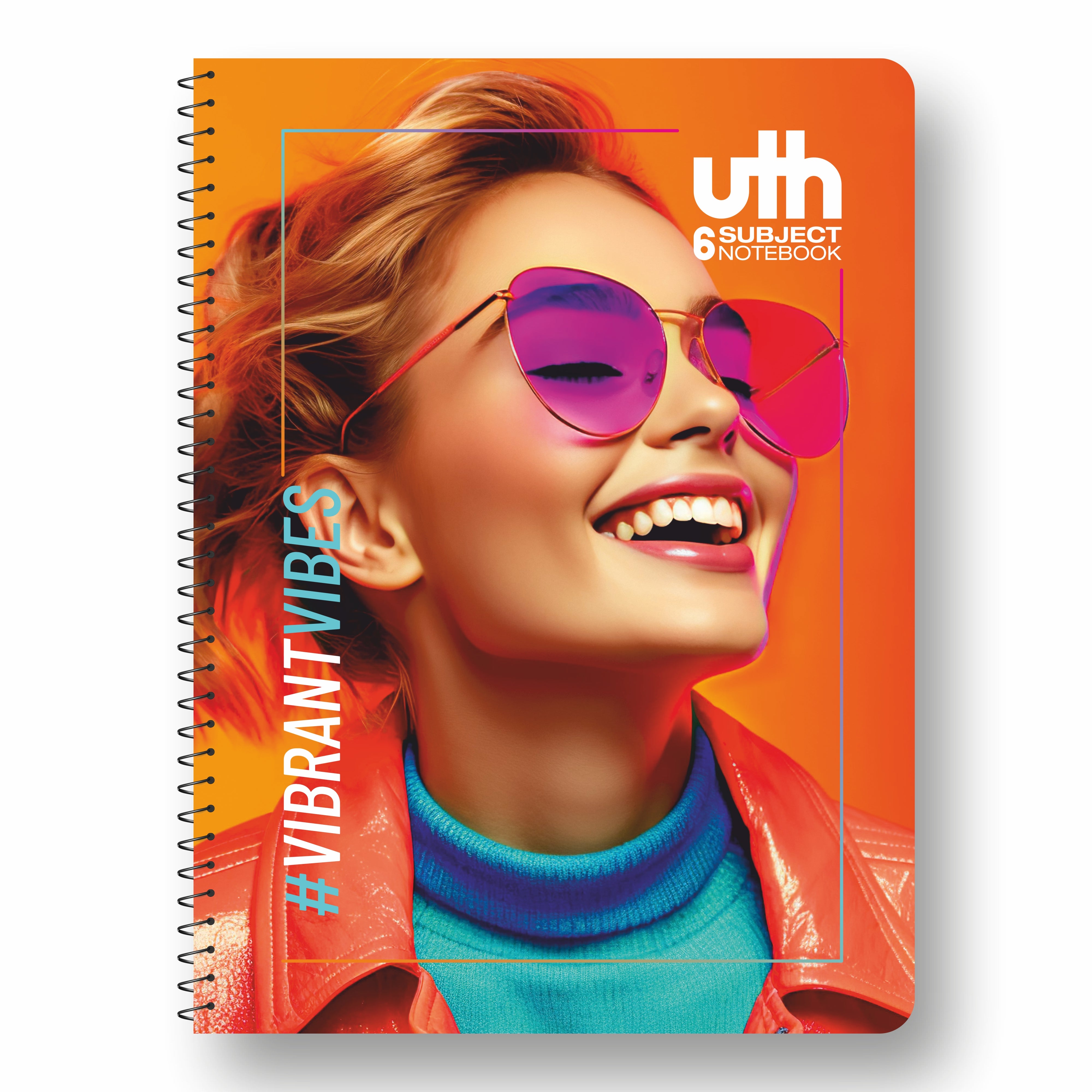 Anupam UTH Notebook – 300 Pages College Ruled/Plain Spiral 6 subject Notebook 70 GSM for Work-School Supplies-Office and Writing Journal – 22x27 cm