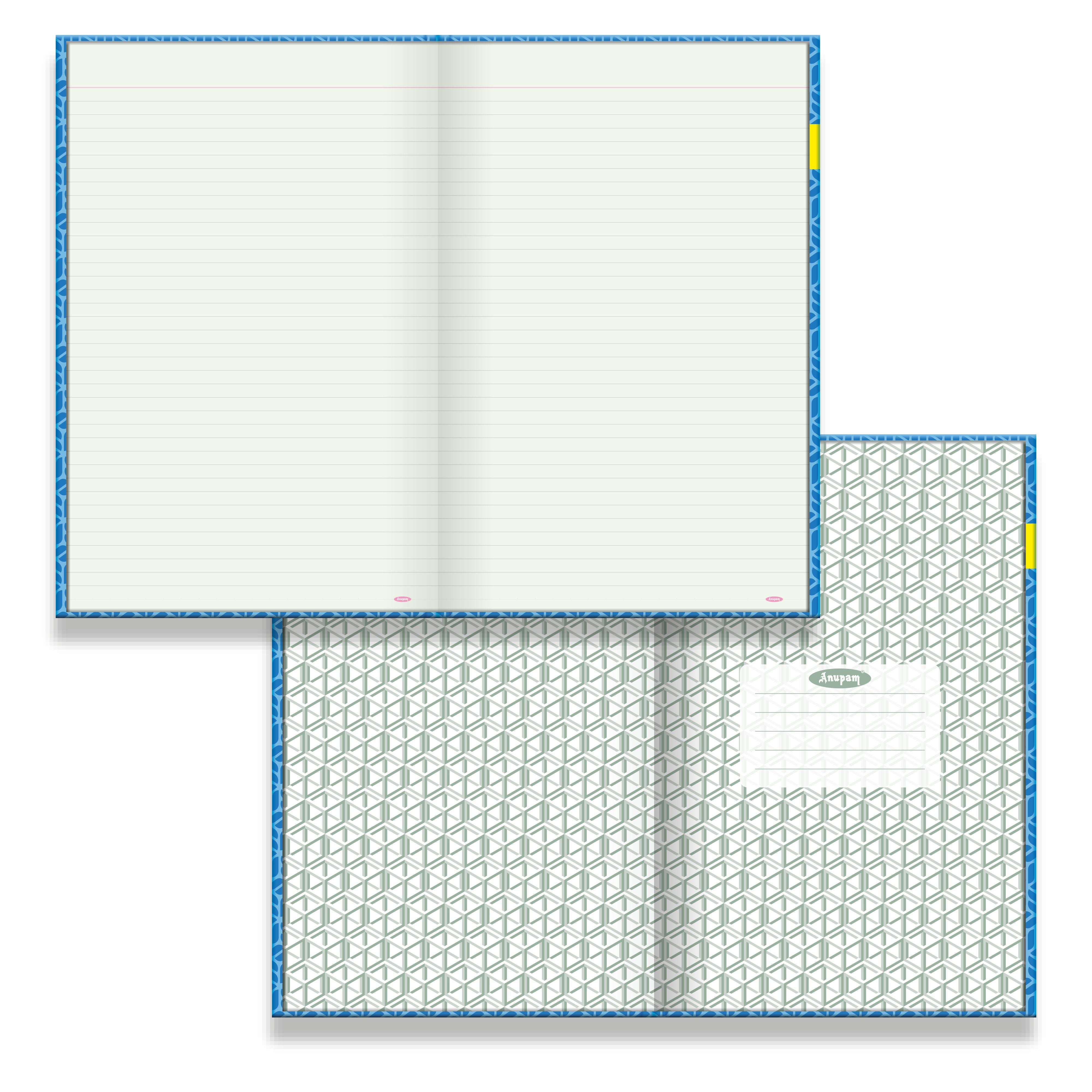 Anupam Victor Account Book - Hard Cover Long Book - Size 34 cm x 21 cm - Green Ledger Paper - Single Line - 70 GSM Paper - for Students, Shops, Office, Warehouse and Factory use :