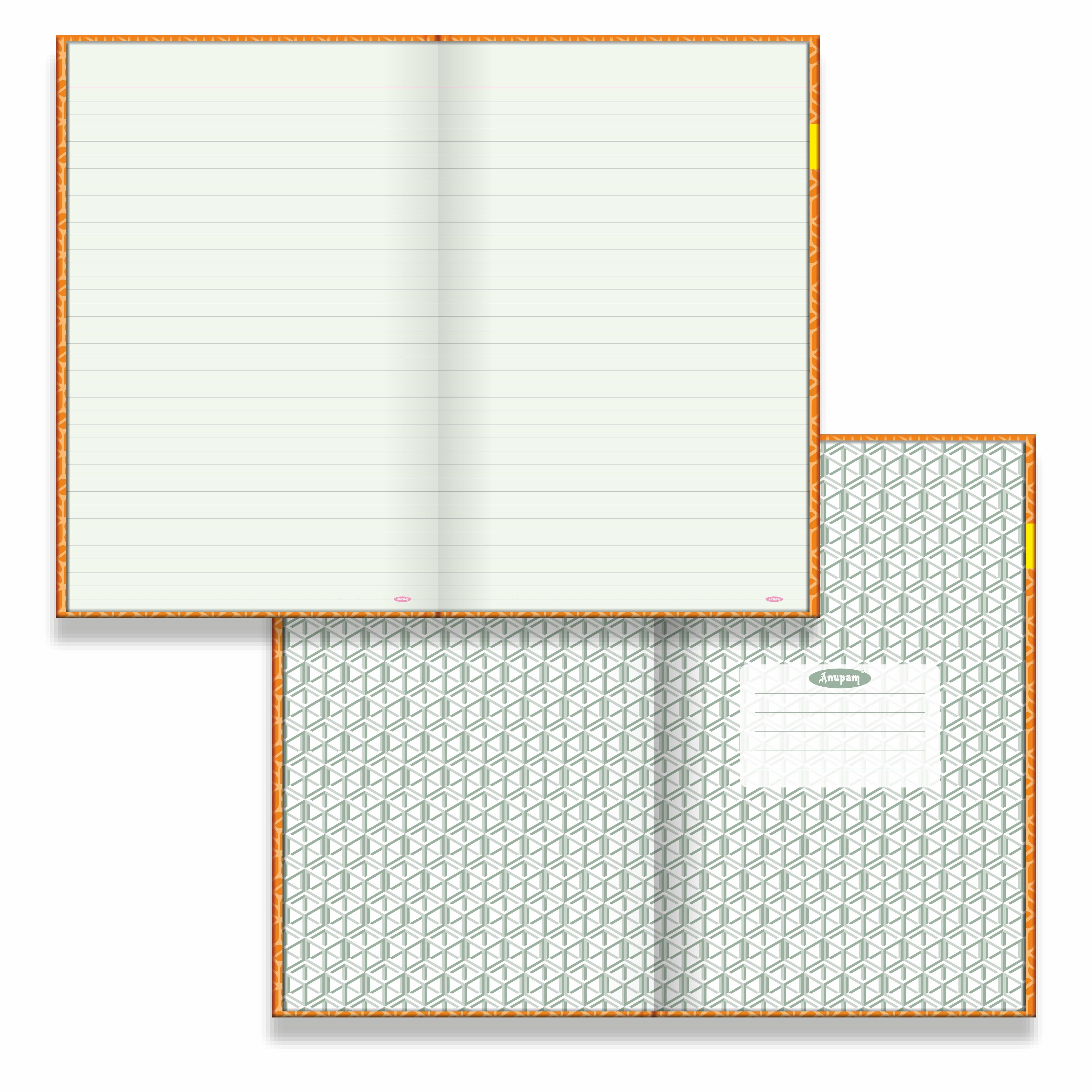 Anupam Victor Account Book - Hard Cover Long Book - Size 34 cm x 21 cm - Green Ledger Paper - Single Line - 70 GSM Paper - for Students, Shops, Office, Warehouse and Factory use :