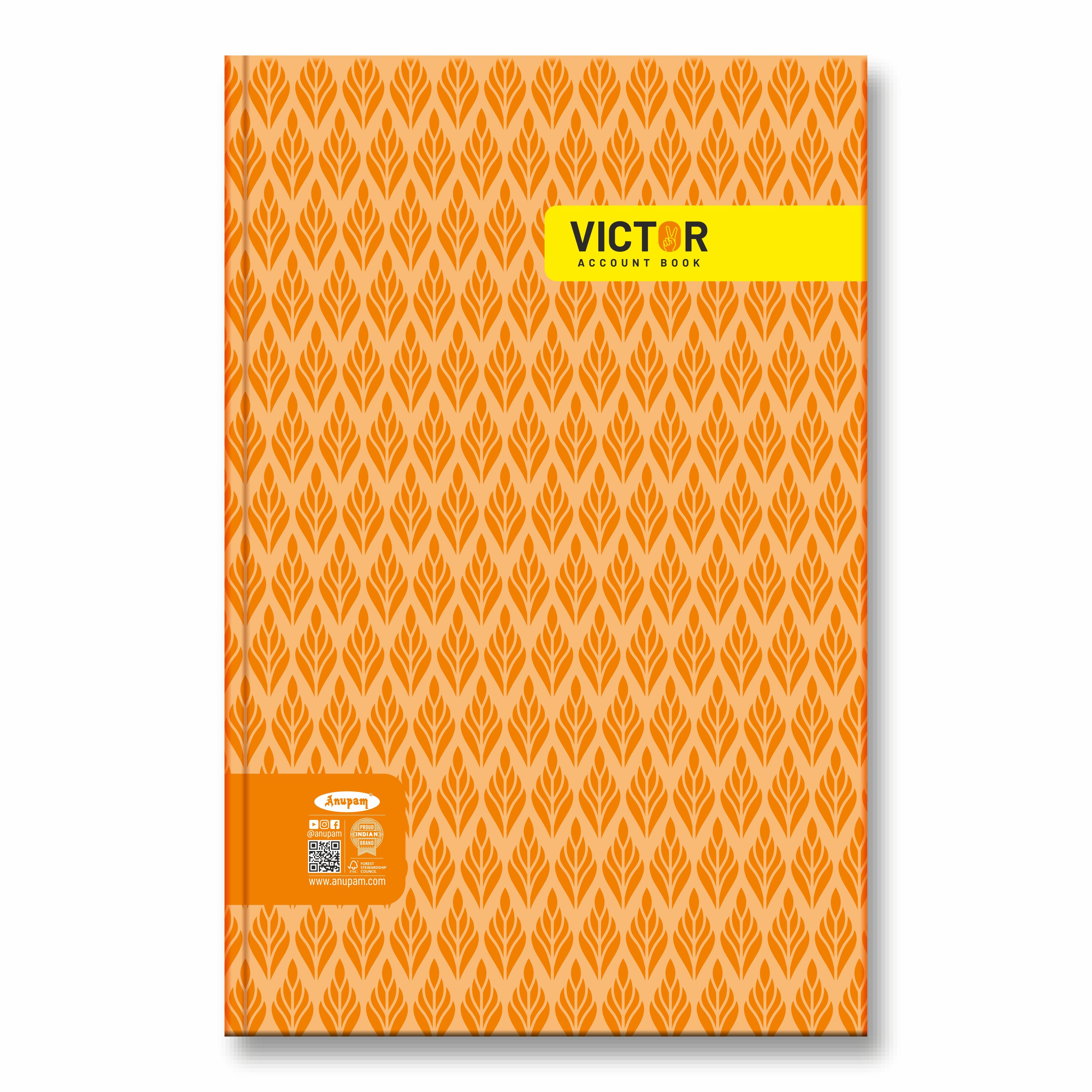 Anupam Victor Account Book - Hard Cover Long Book - Size 34 cm x 21 cm - Green Ledger Paper - Single Line - 70 GSM Paper - for Students, Shops, Office, Warehouse and Factory use :