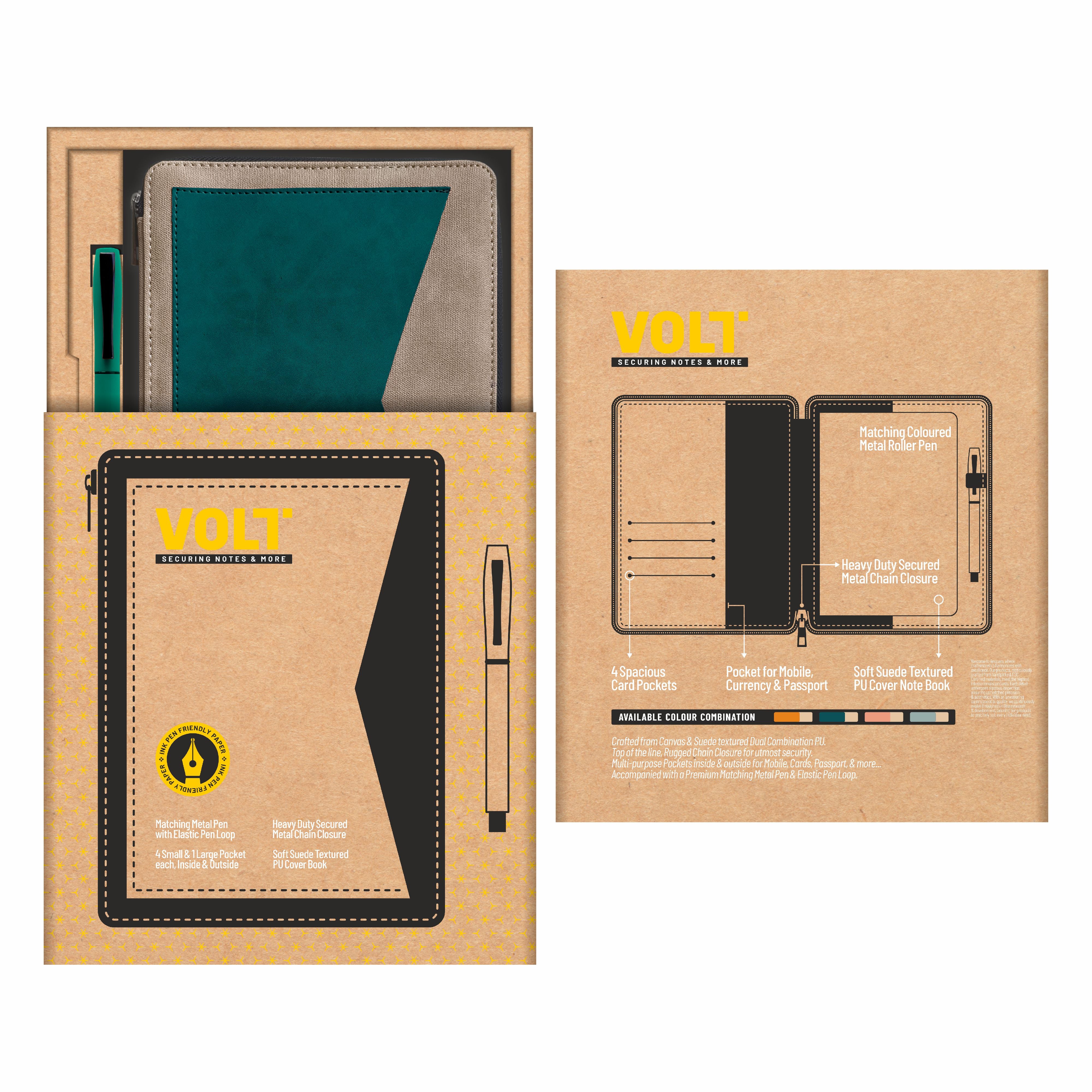 Anupam Volt Elegance Redefined A5 Journal | 160 Pages, 100 GSM Premium Paper | Magnetic Closure, Lay flat, Water & Bill Tracker, Monthly & Yearly Planner