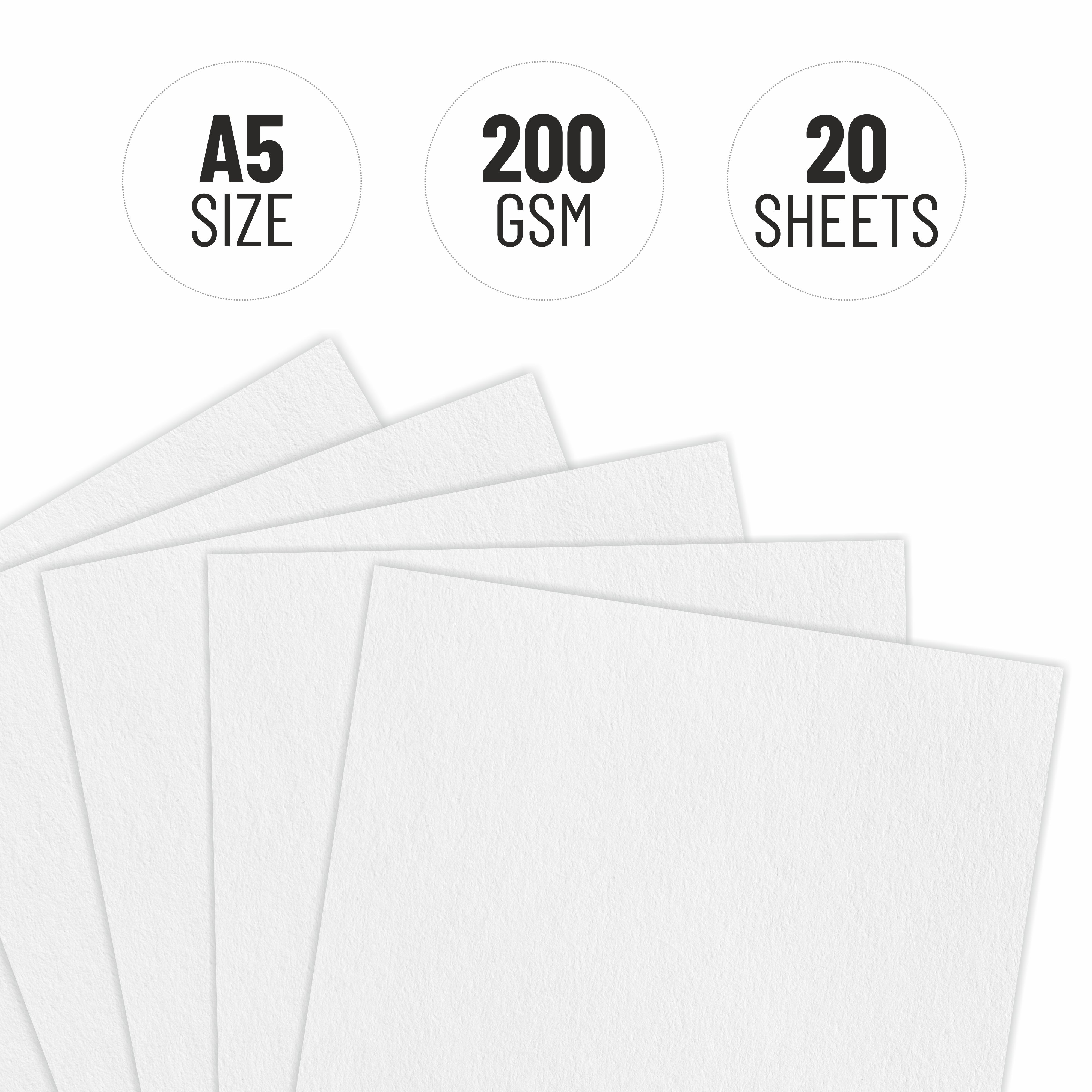Anupam Watercolour Paper Loose Sheets-Natural white-Grained Surface-Cold Pressed-(200 and 300 GSM)