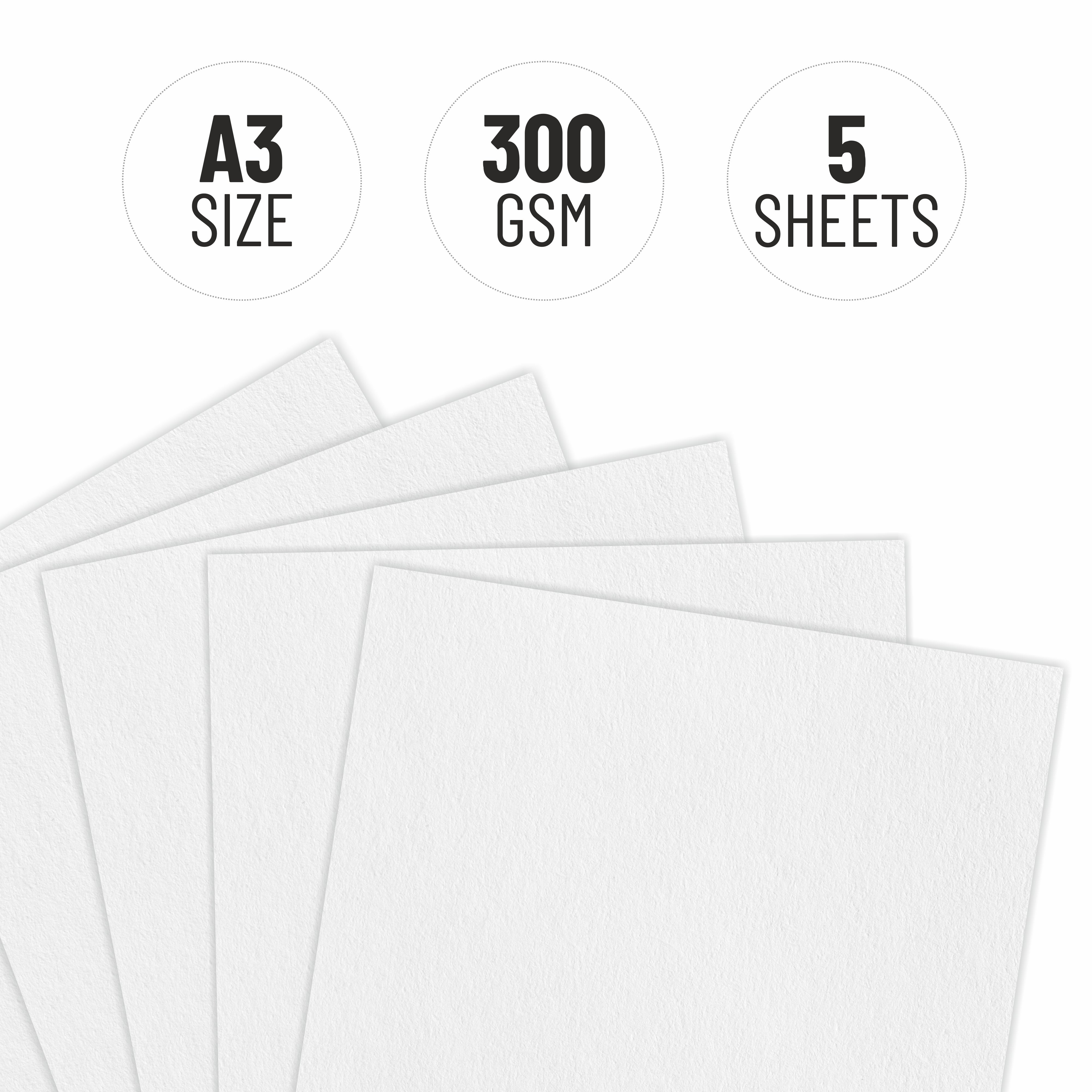 Anupam Watercolour Paper Loose Sheets-Natural white-Grained Surface-Cold Pressed-(200 and 300 GSM)