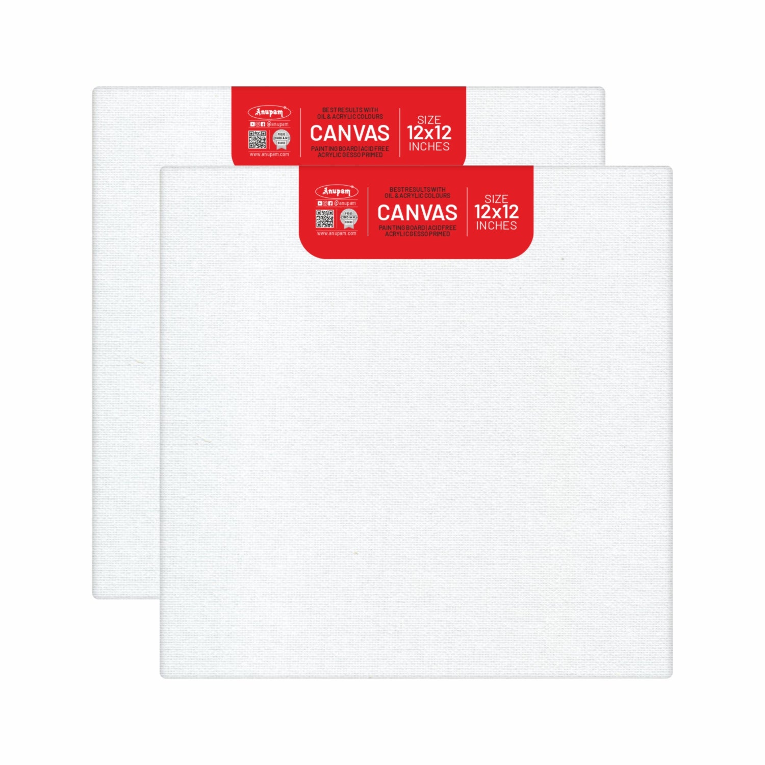 Anupam Primed Canvas Board for Painting, Canvas Boards Painting Canvas Panels for Oil, Acrylic Paint Gouache and Tempera for Beginners & Artists