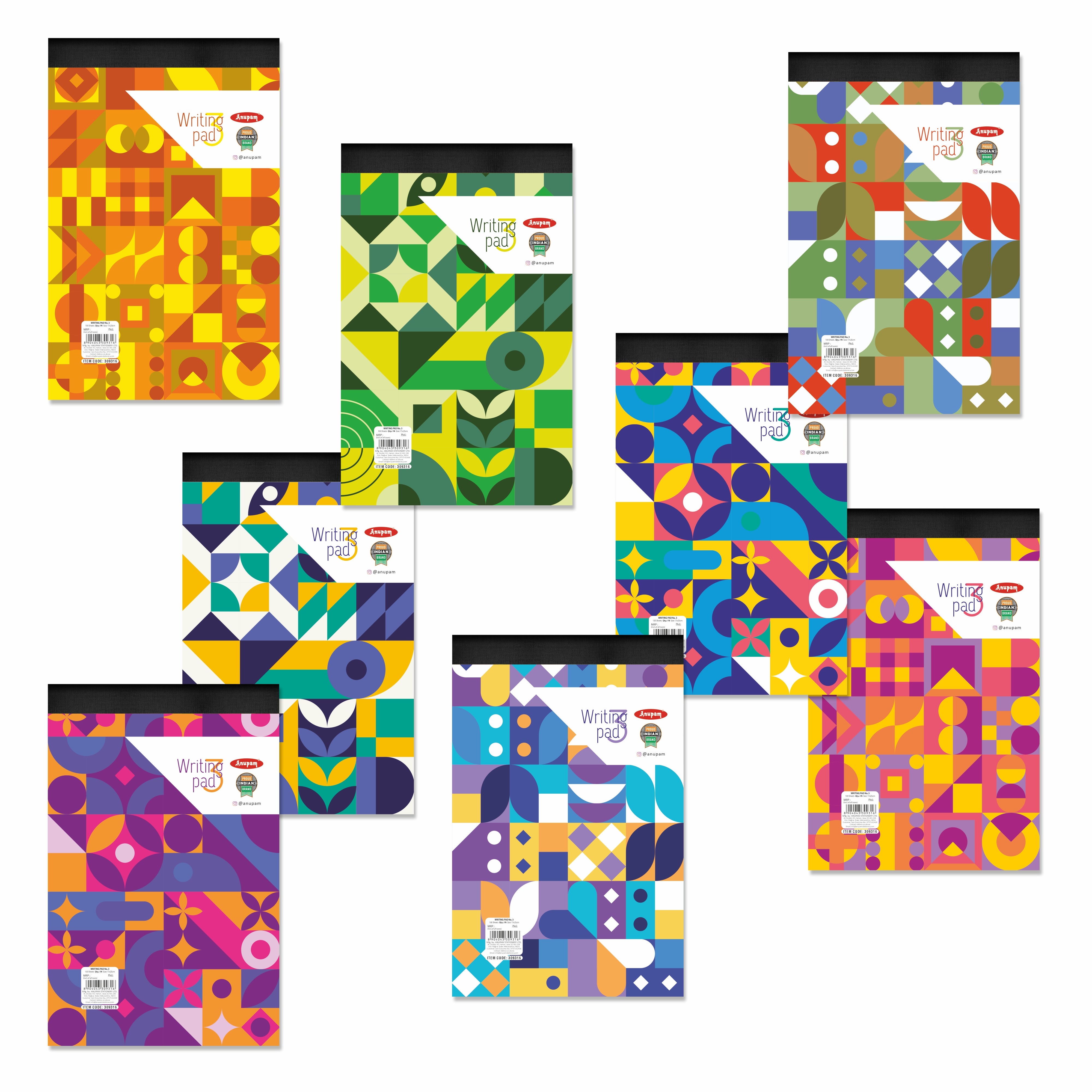 Anupam Writing Pad – Wide Ruled Lined Paper-80 GSM-Micro Perforated with Durable Cardboard Backing for School-College- Office