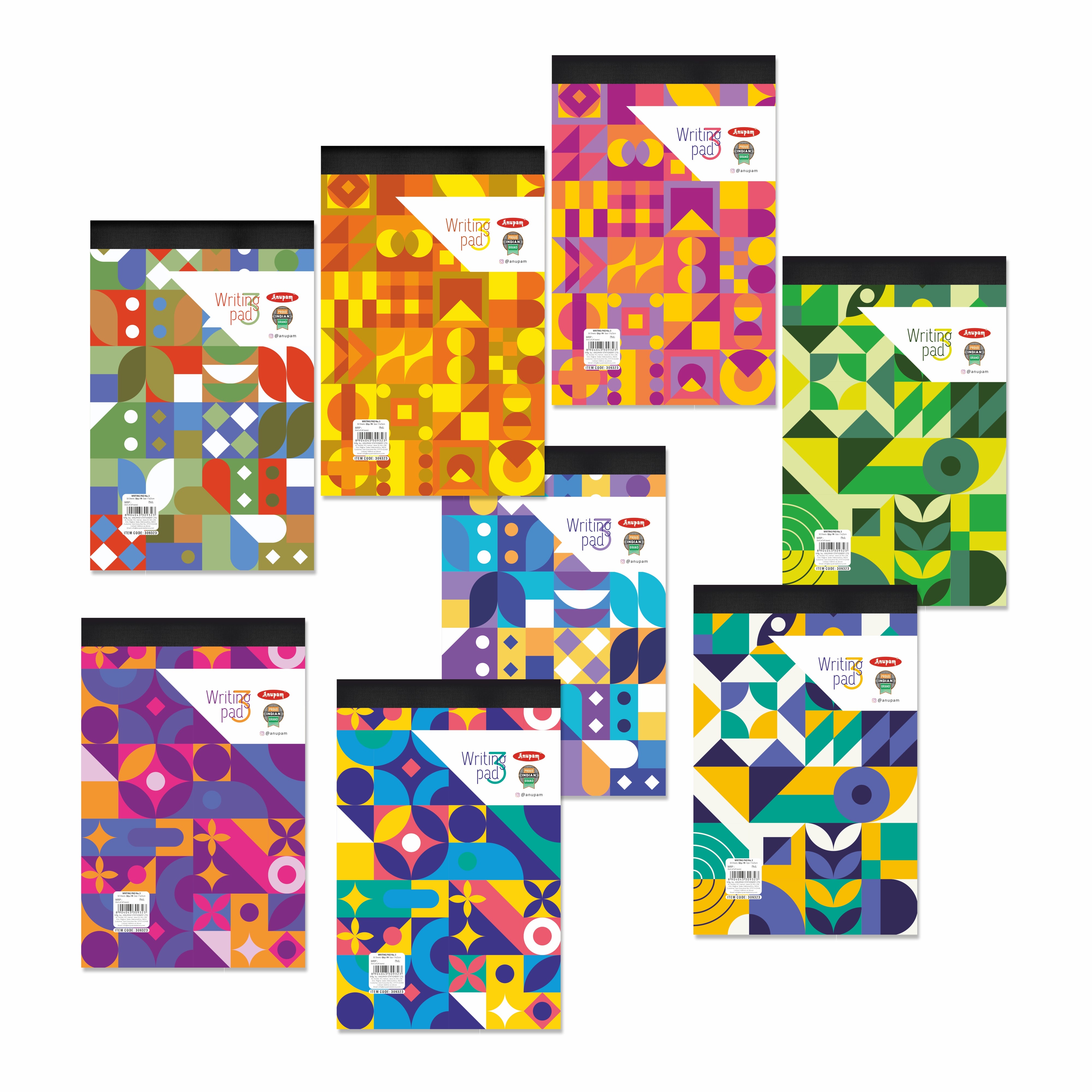 Anupam Writing Pad – Wide Ruled Lined Paper-80 GSM-Micro Perforated with Durable Cardboard Backing for School-College- Office