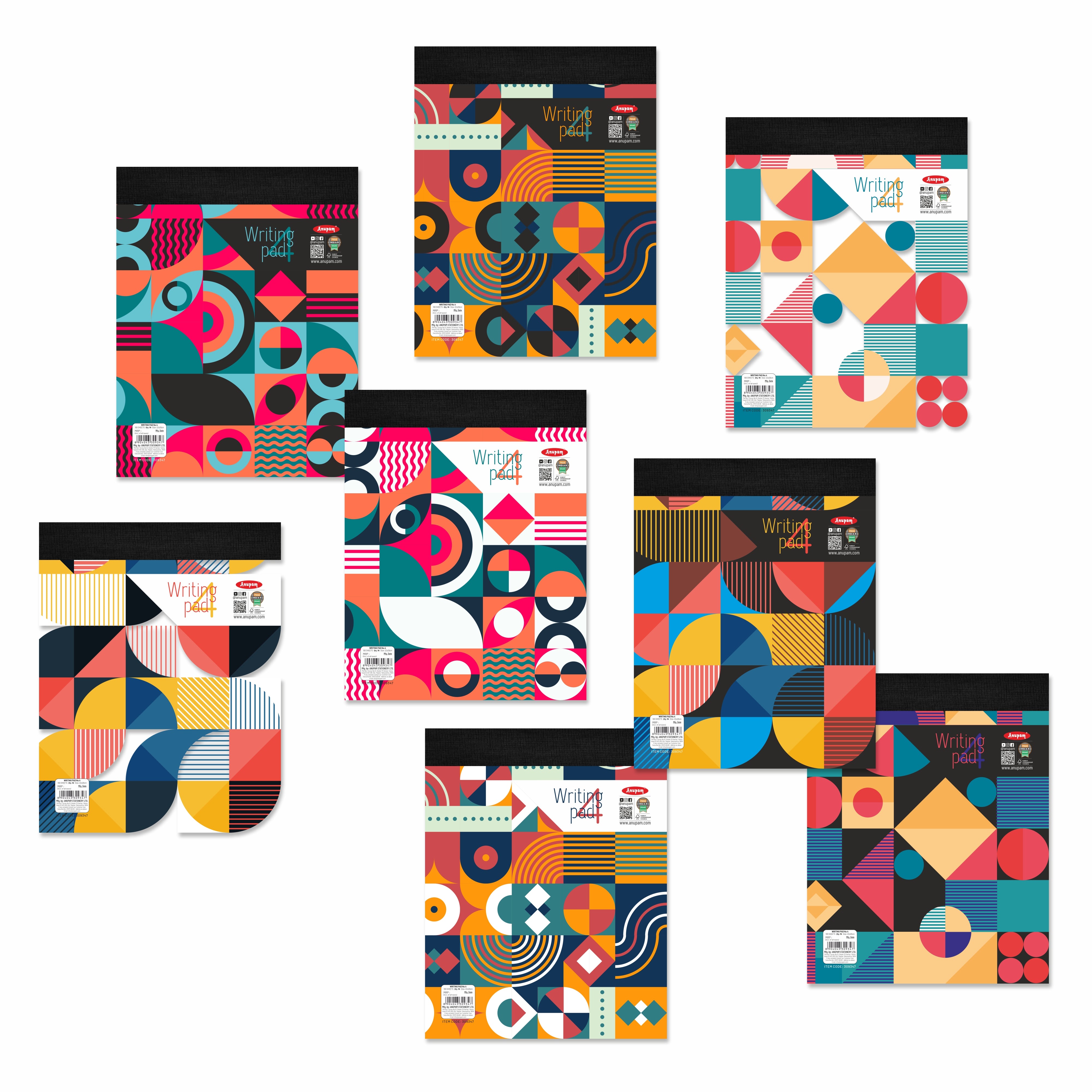 Anupam Writing Pad – Wide Ruled Lined Paper-80 GSM-Micro Perforated with Durable Cardboard Backing for School-College- Office