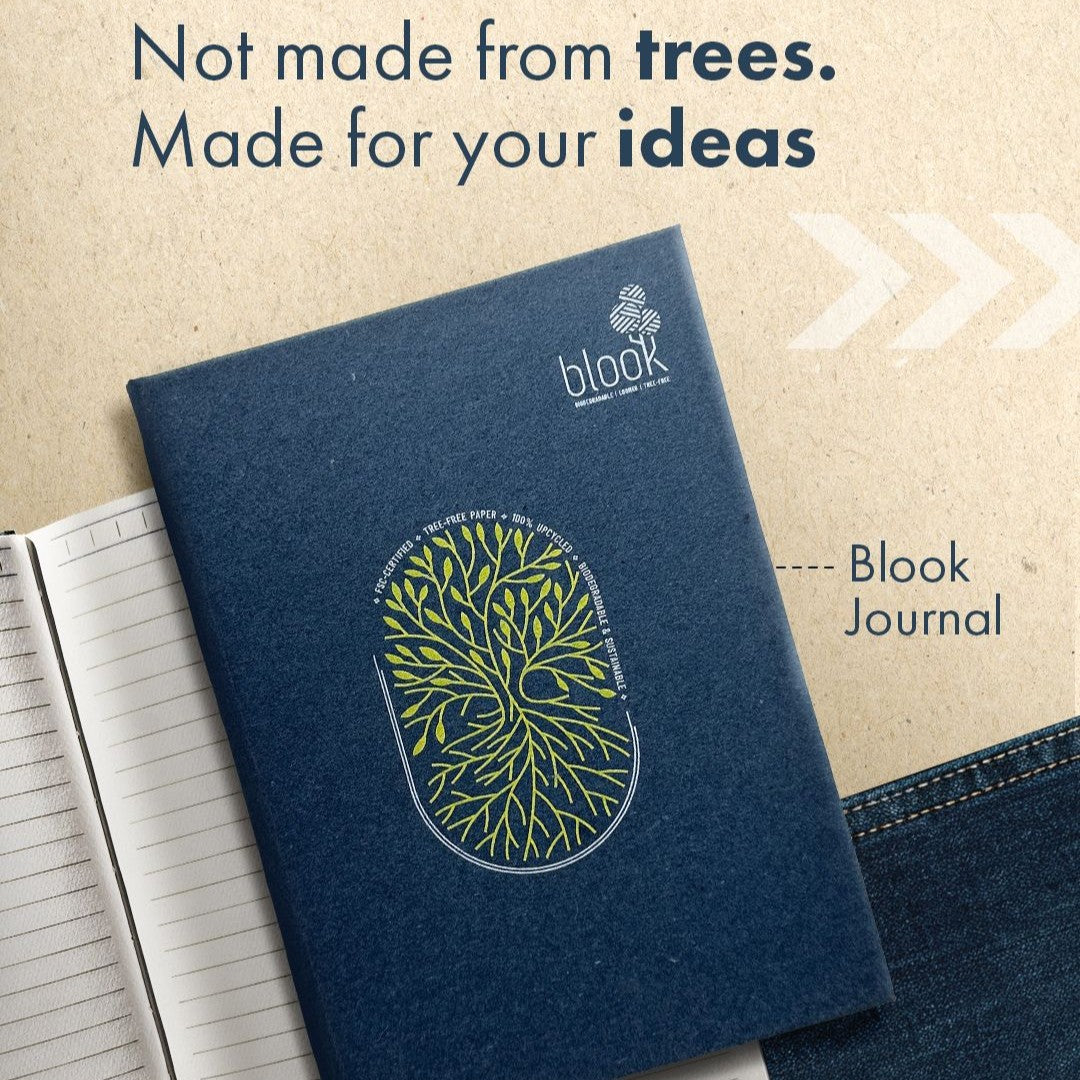 Anupam Blook Notebook 192 Pages College Ruled Notebook 80 Gsm FSC-certified Tree-free Paper Hard-Bound Diary (Blue)